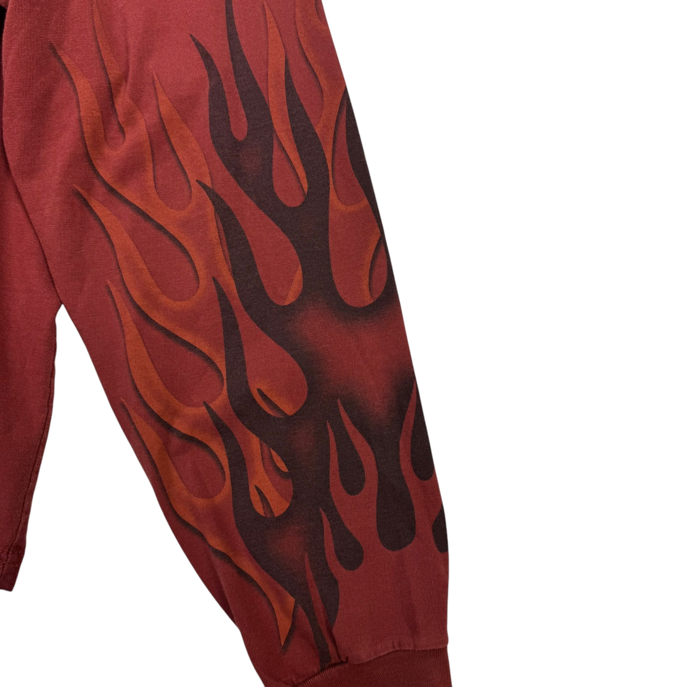 Vintage Harley Davidson Of Edmonton Flames L/S Tee Red