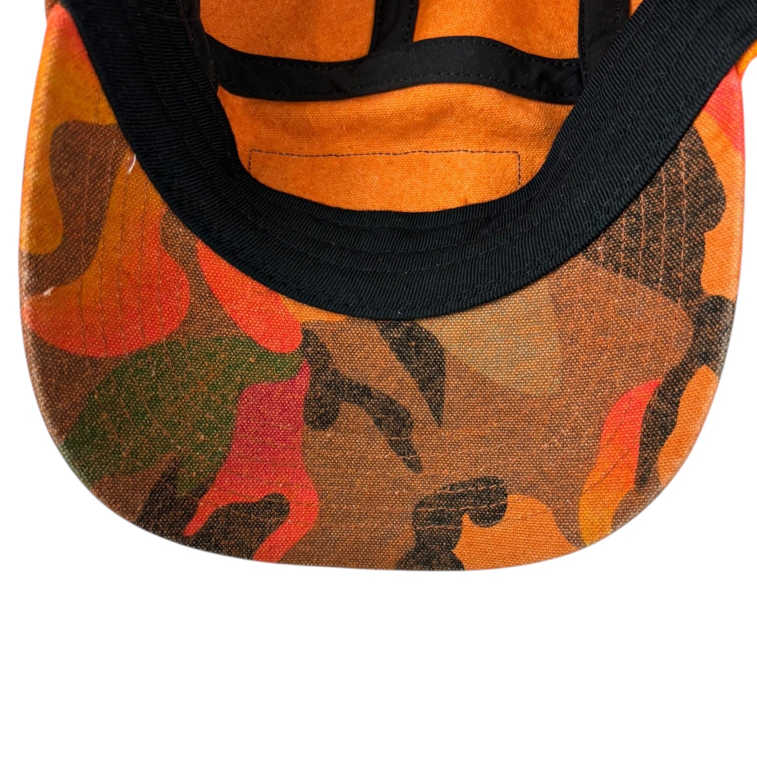 Supreme SS24 Washed Canvas Camp StrapBack Hat Orange Camo