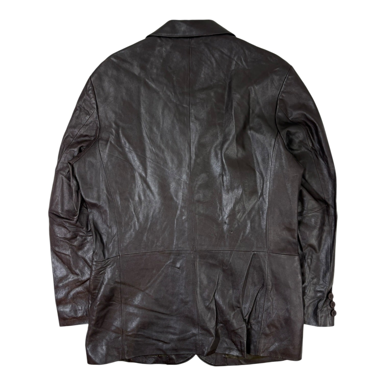 (W) Vintage 1997 Balenciaga Leather Blazer Brown