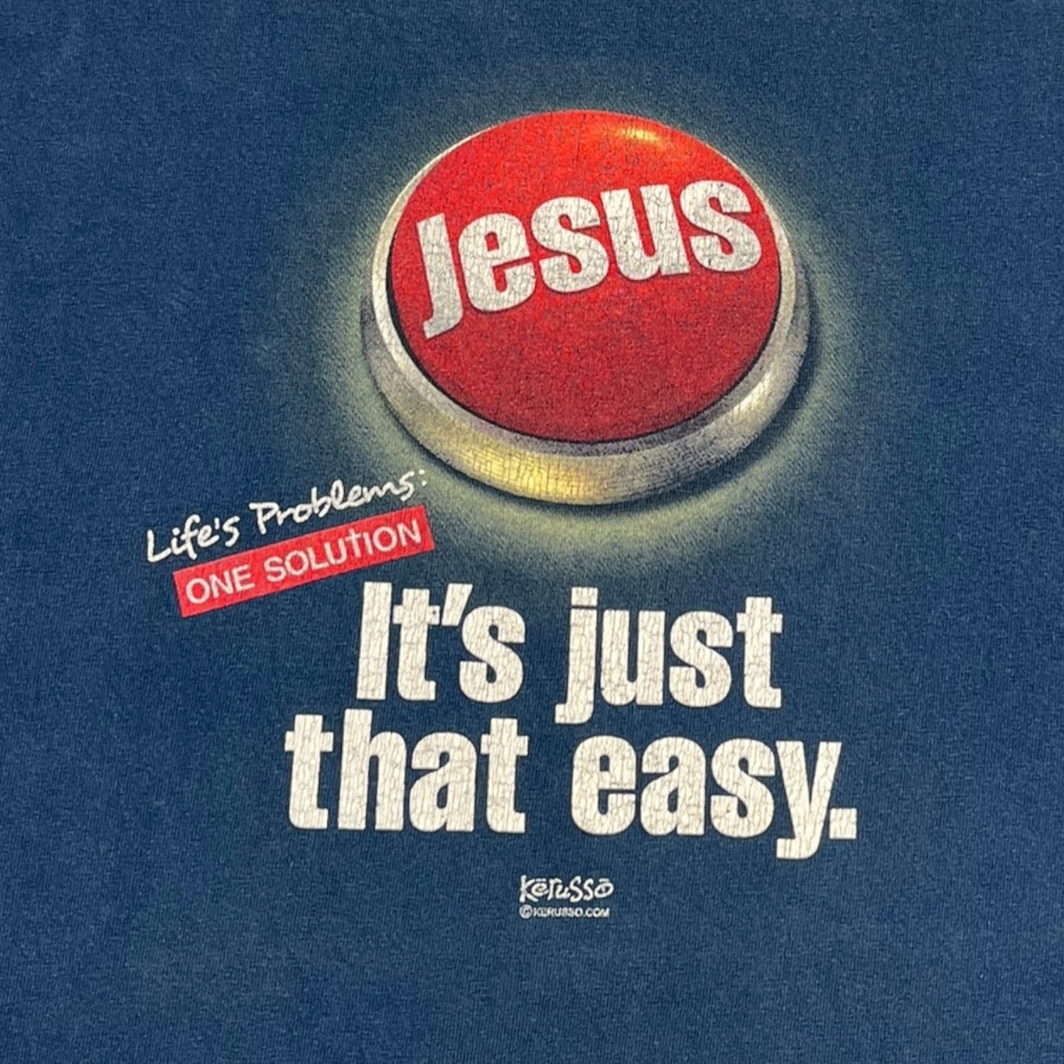 Vintage Jesus “Easy Button” Parody T-Shirt