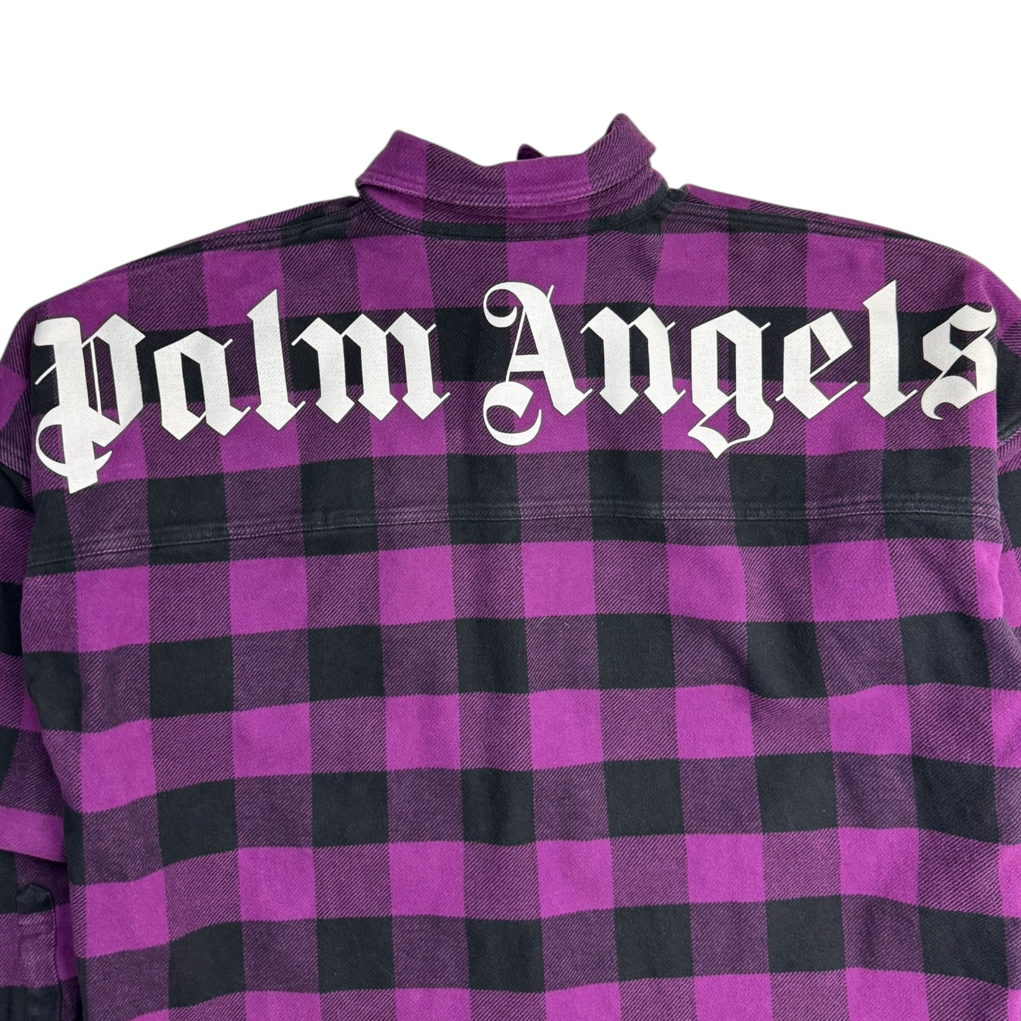 Palm Angels Logo-Print Checked Shirt