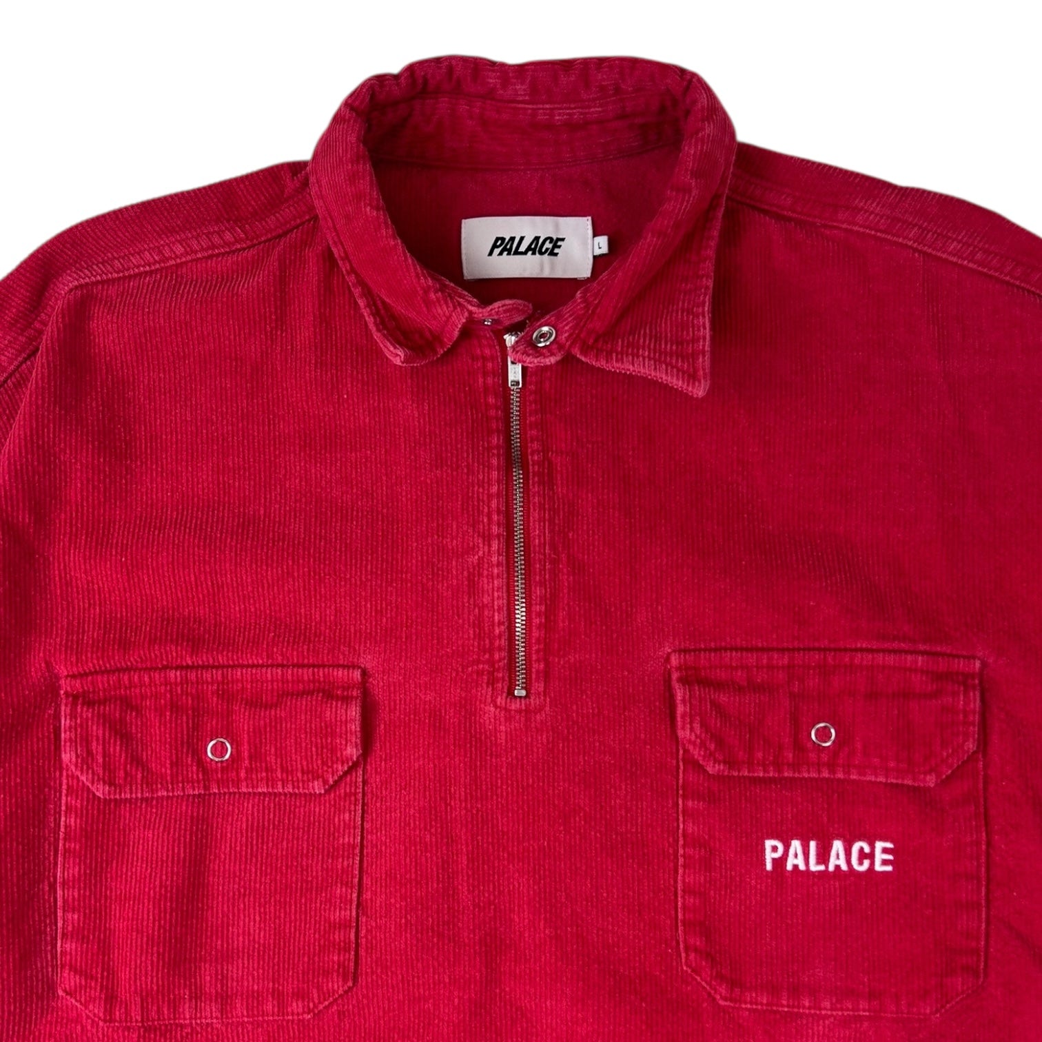 Palace Roy Corduroy 1/4 Zip Red