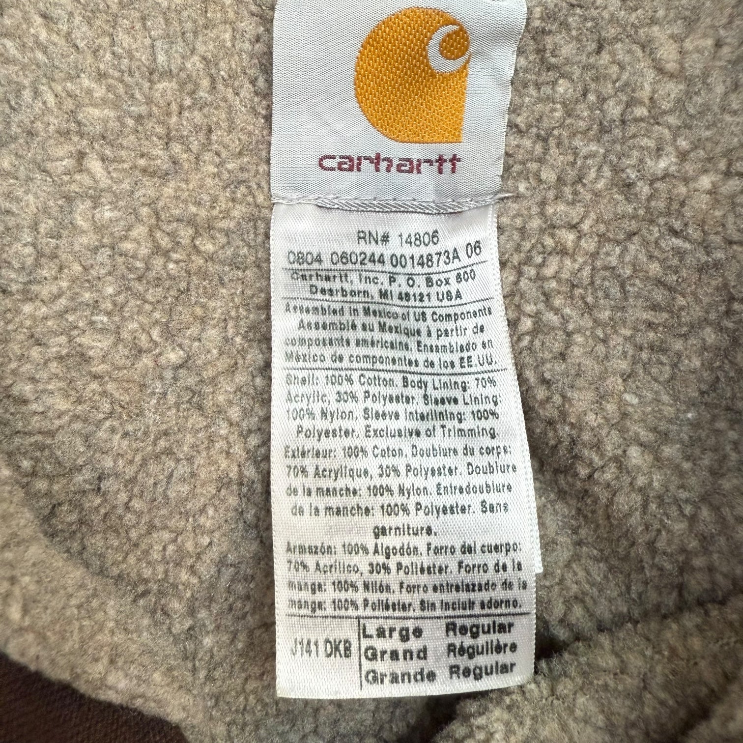 Vintage Carhartt Sherpa Lined Active Jacket Dark Brown