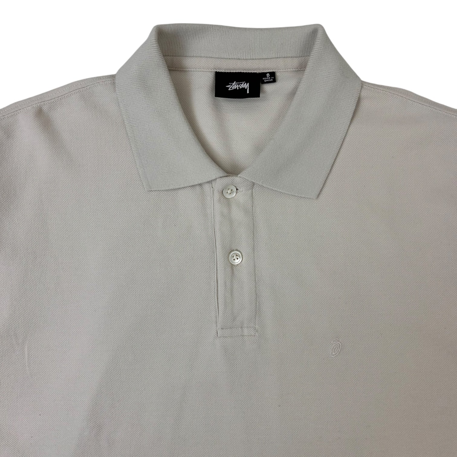 Stussy Pique Polo Shirt Cream