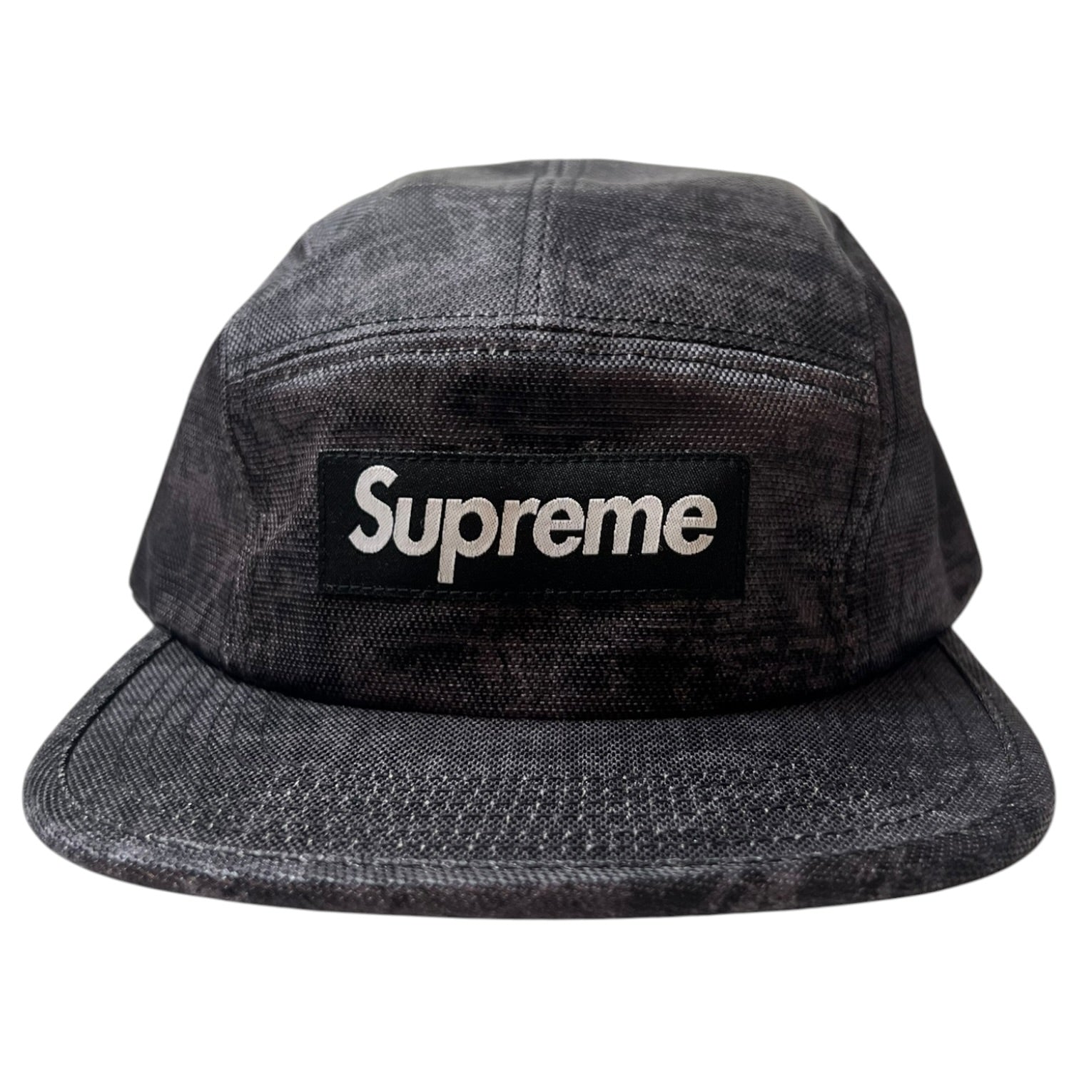 帽子 Supreme 25SS Denim Camp Cap Black Supreme Frayed Logos Denim Camp Cap Black