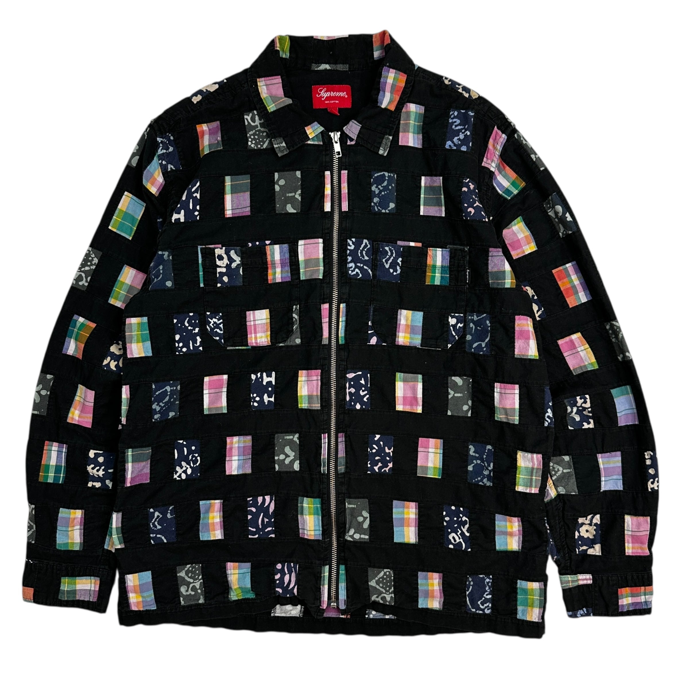 Supreme Patchwork Zip Up Shirt