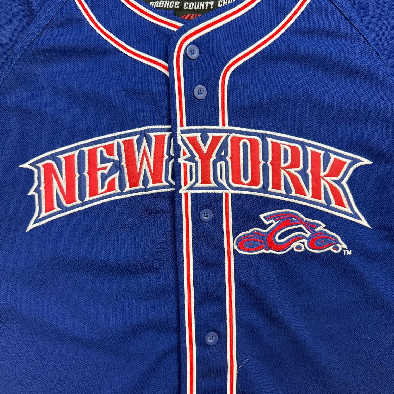 Vintage Orange County Choppers New York Baseball Jersey Blue