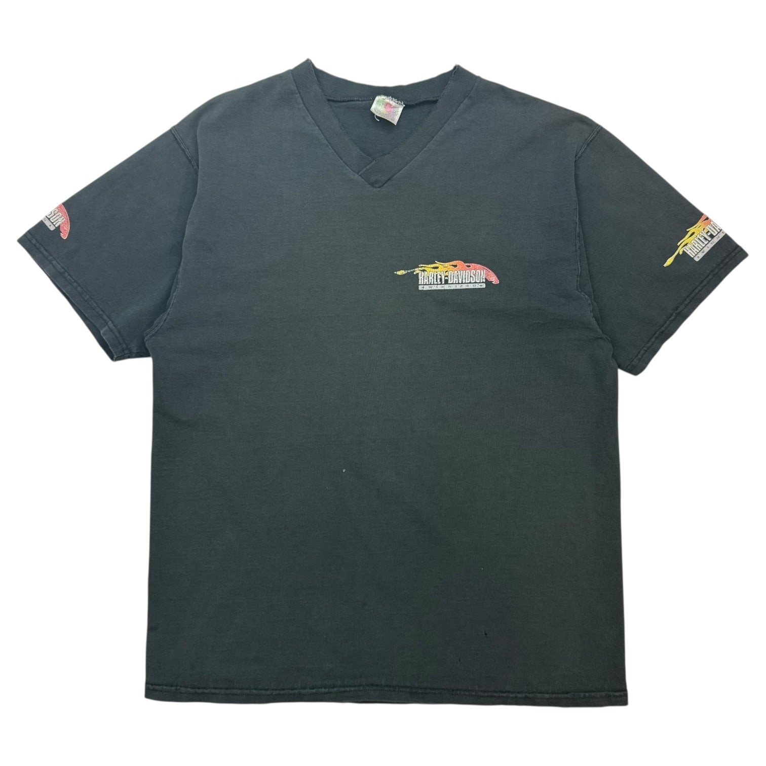 Vintage Harley Davidson Winnipeg V Neck Tee Black