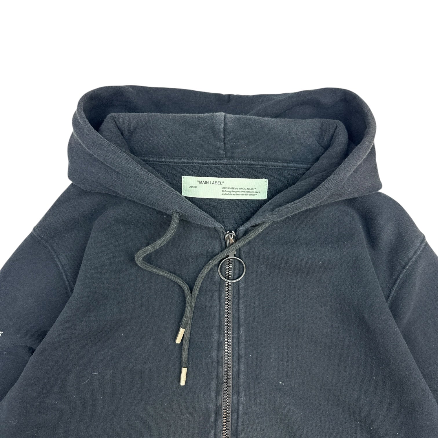 Off-White Paint Brush Zip Up Hoodie Black