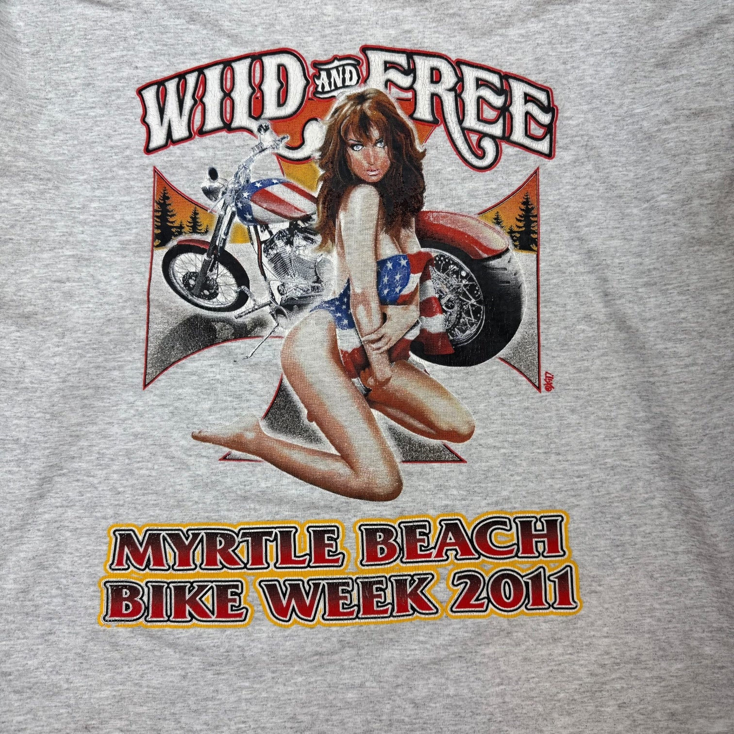 Vintage Myrtle Beach Bike Week L/S Tee Grey
