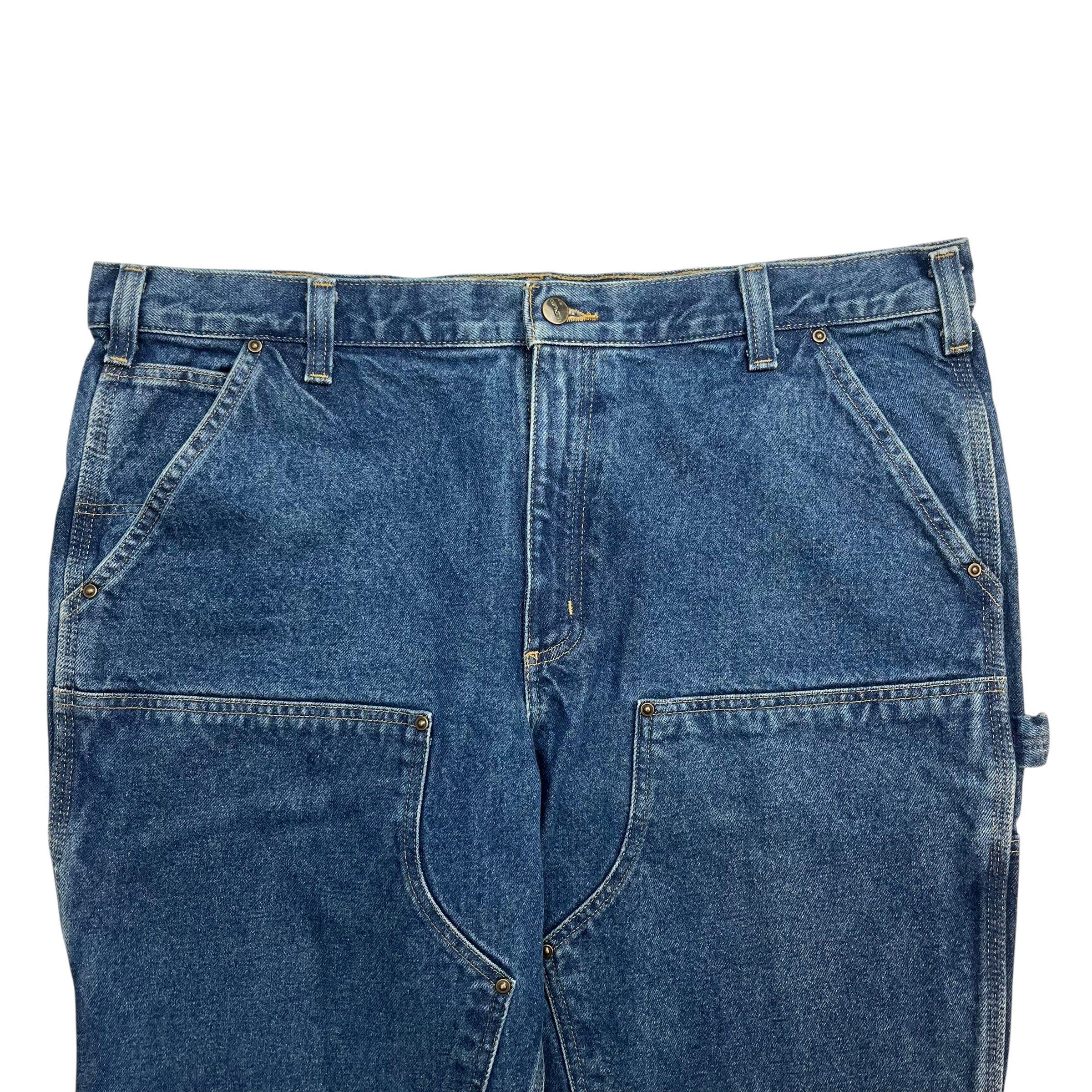Vintage Carhartt Double Knee Denim Work Pants Blue
