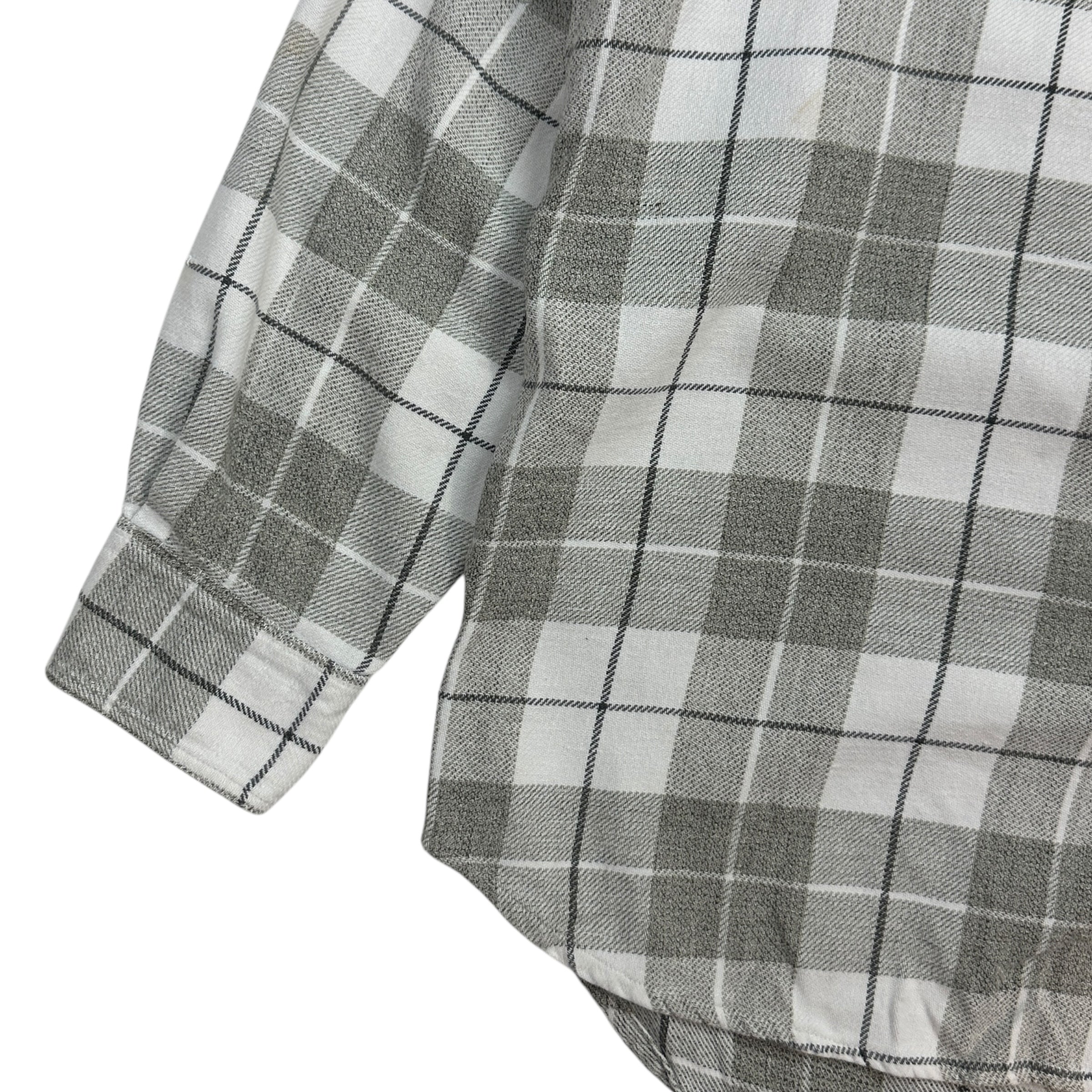 Vintage Plaid Button Up Shirt Grey/White