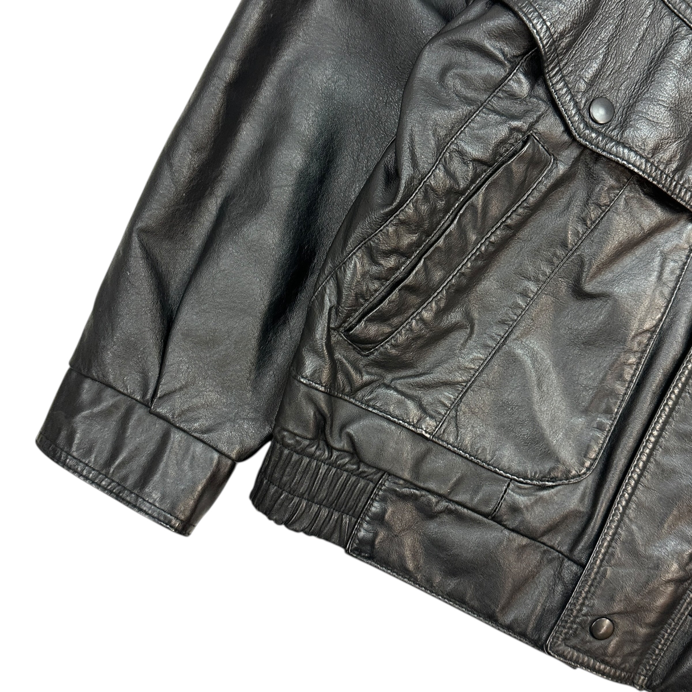 Vintage Leather De Soto Bomber Jacket Black