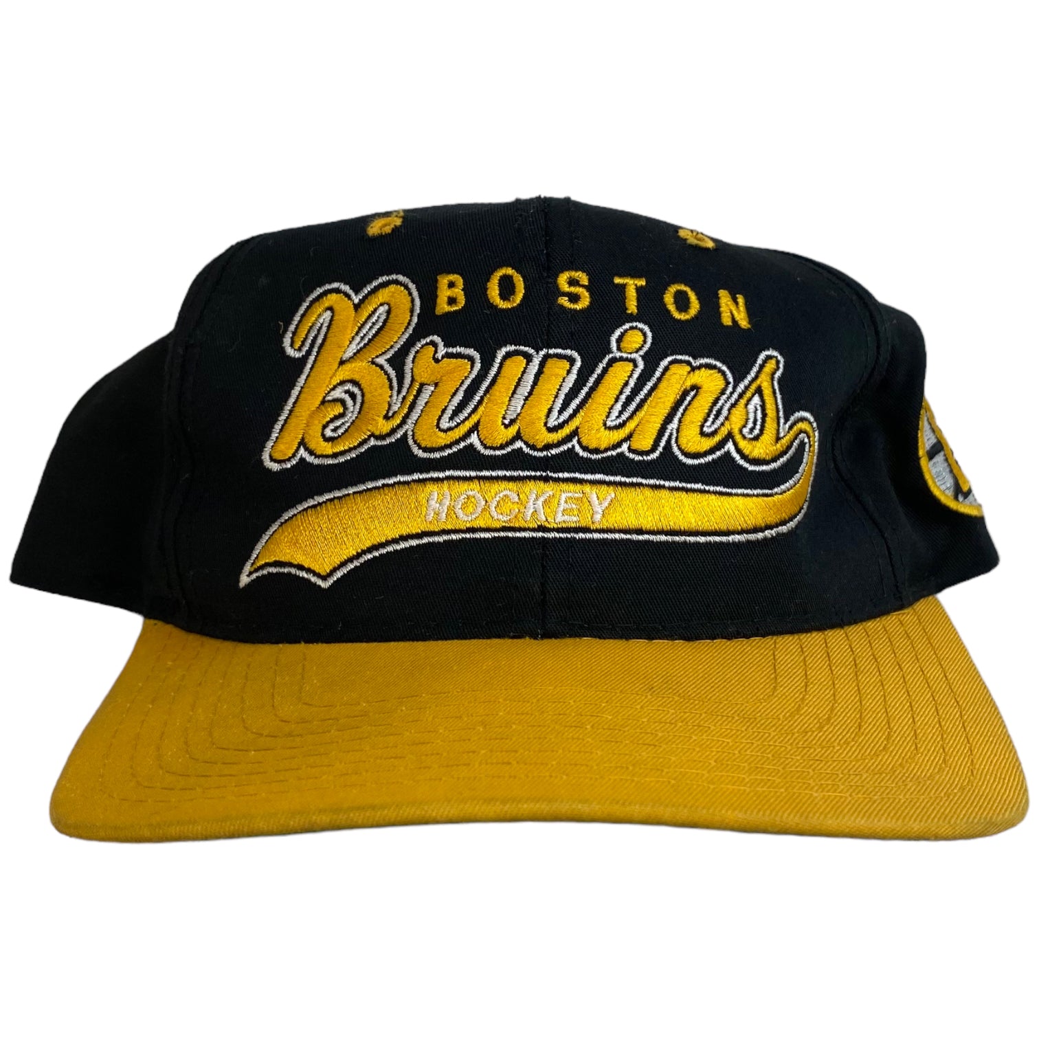 Vintage Boston Bruins NHL Starter Tail Sweep Snapback Black/Yellow