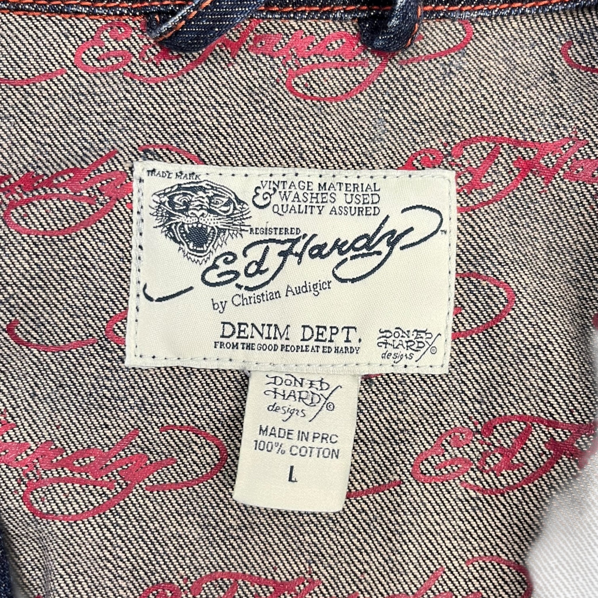 Vintage Y2K Ed Hardy Denim Blazer Jacket