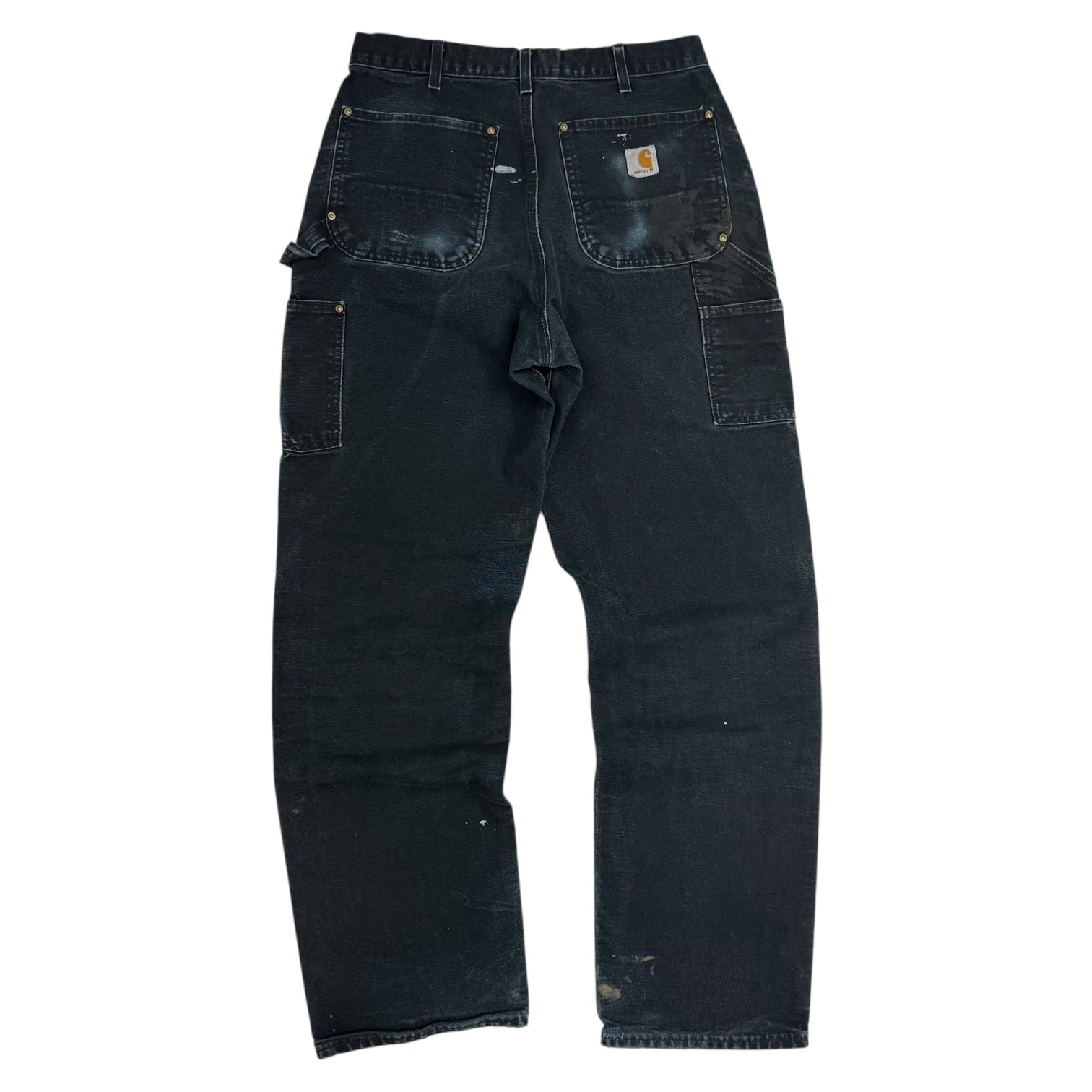 Vintage Carhartt Double Knee Pants Paint Splatter Black