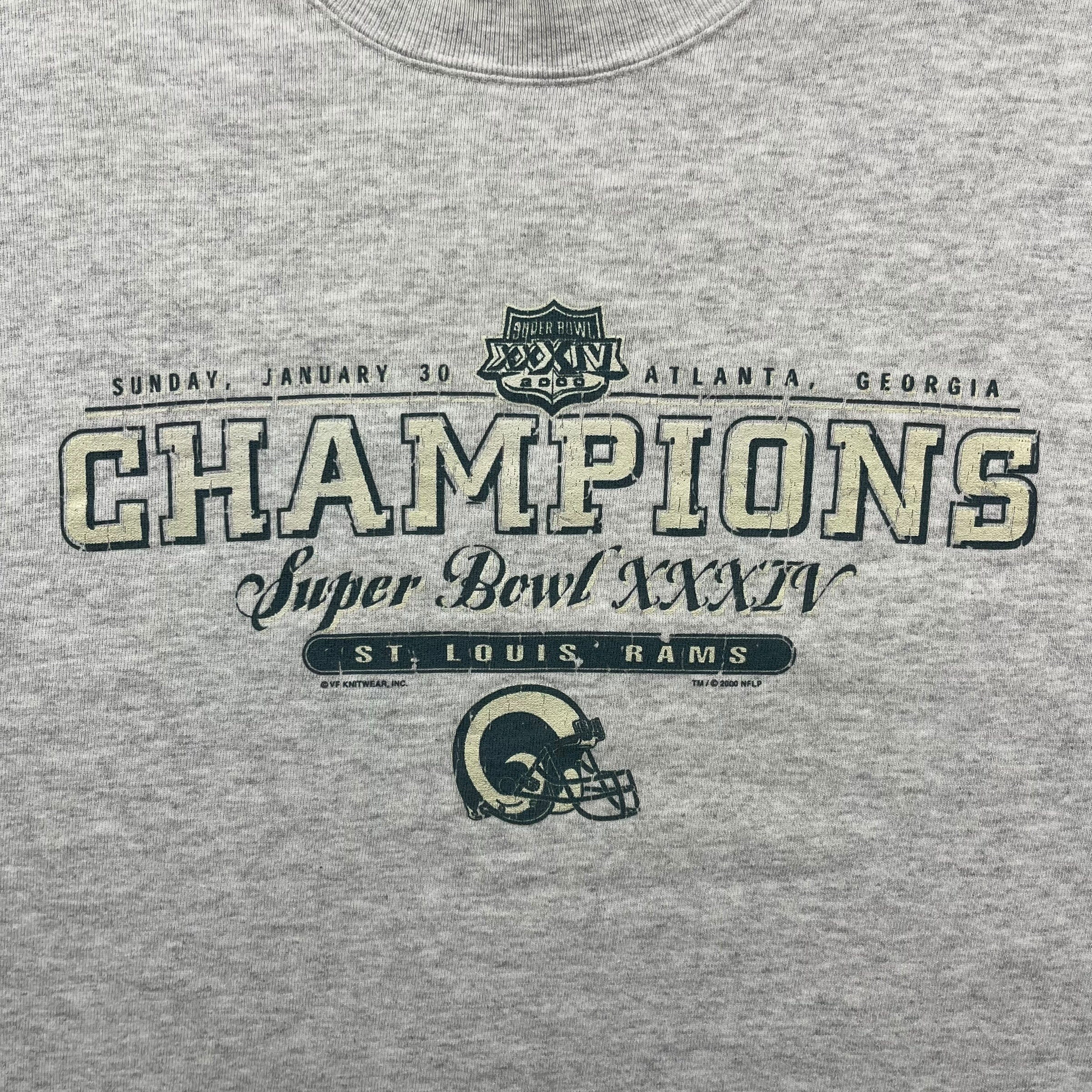 2000 St.Louis Rams Champions Crewneck Light Grey