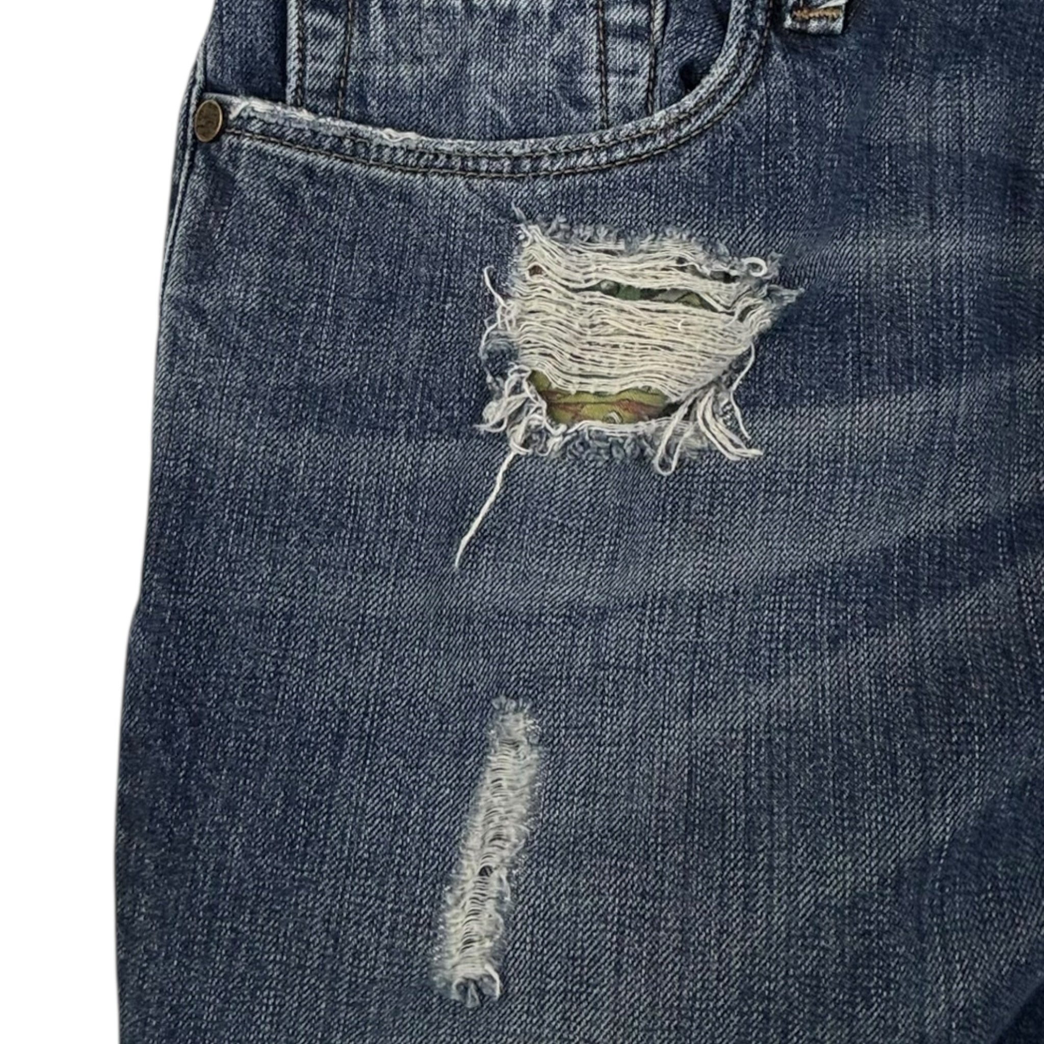 Vintage Ed Hardy Distressed Pants Dark Blue