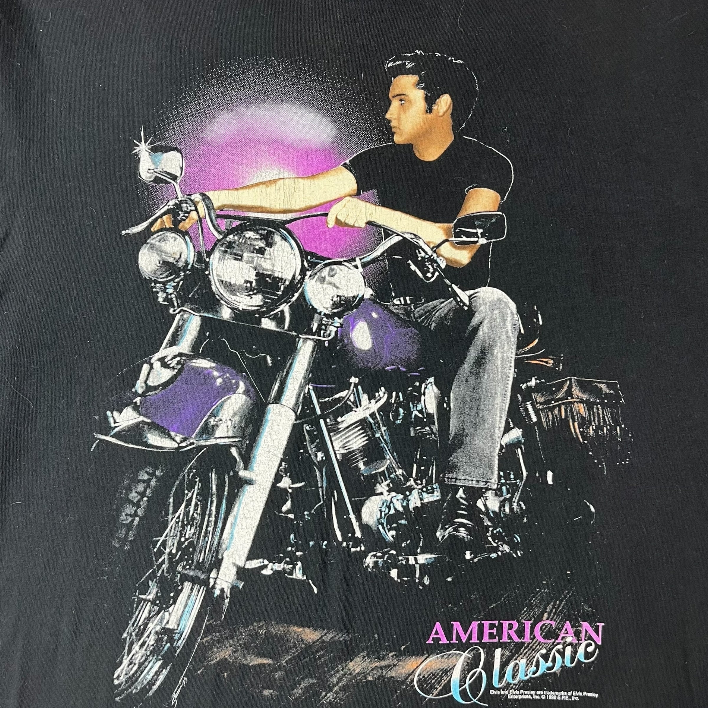 Vintage Elvis Presley Biker Tee Black