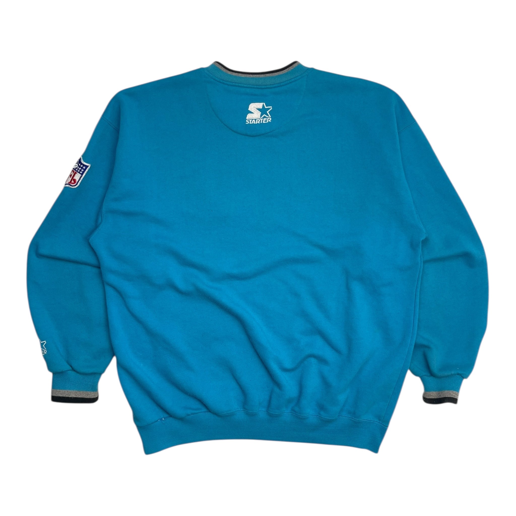 Vintage Carolina Panthers V-neck Sweatshirt Blue