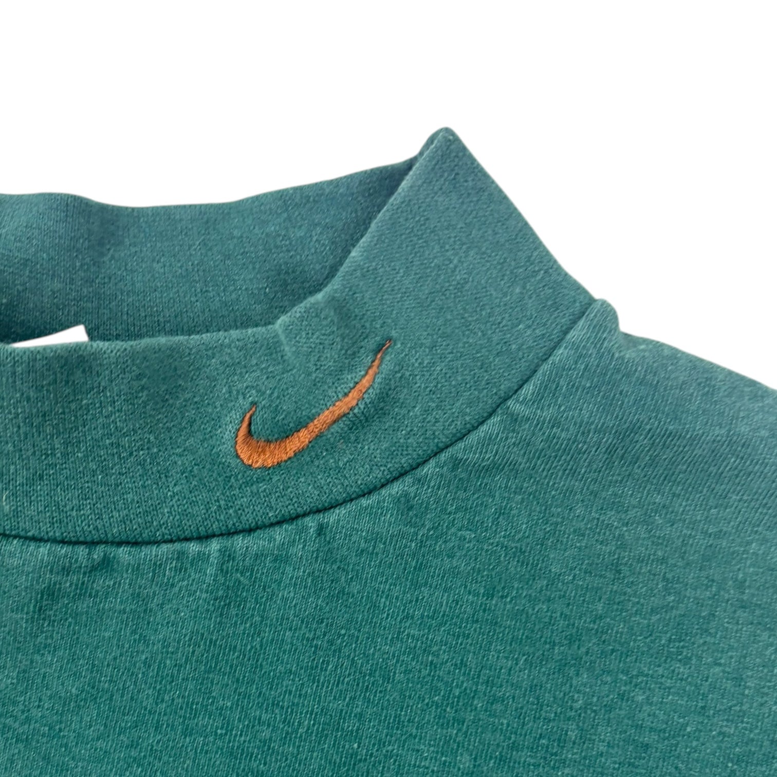 Vintage Nike Mock Neck Long Sleeve Shirt Dark Green