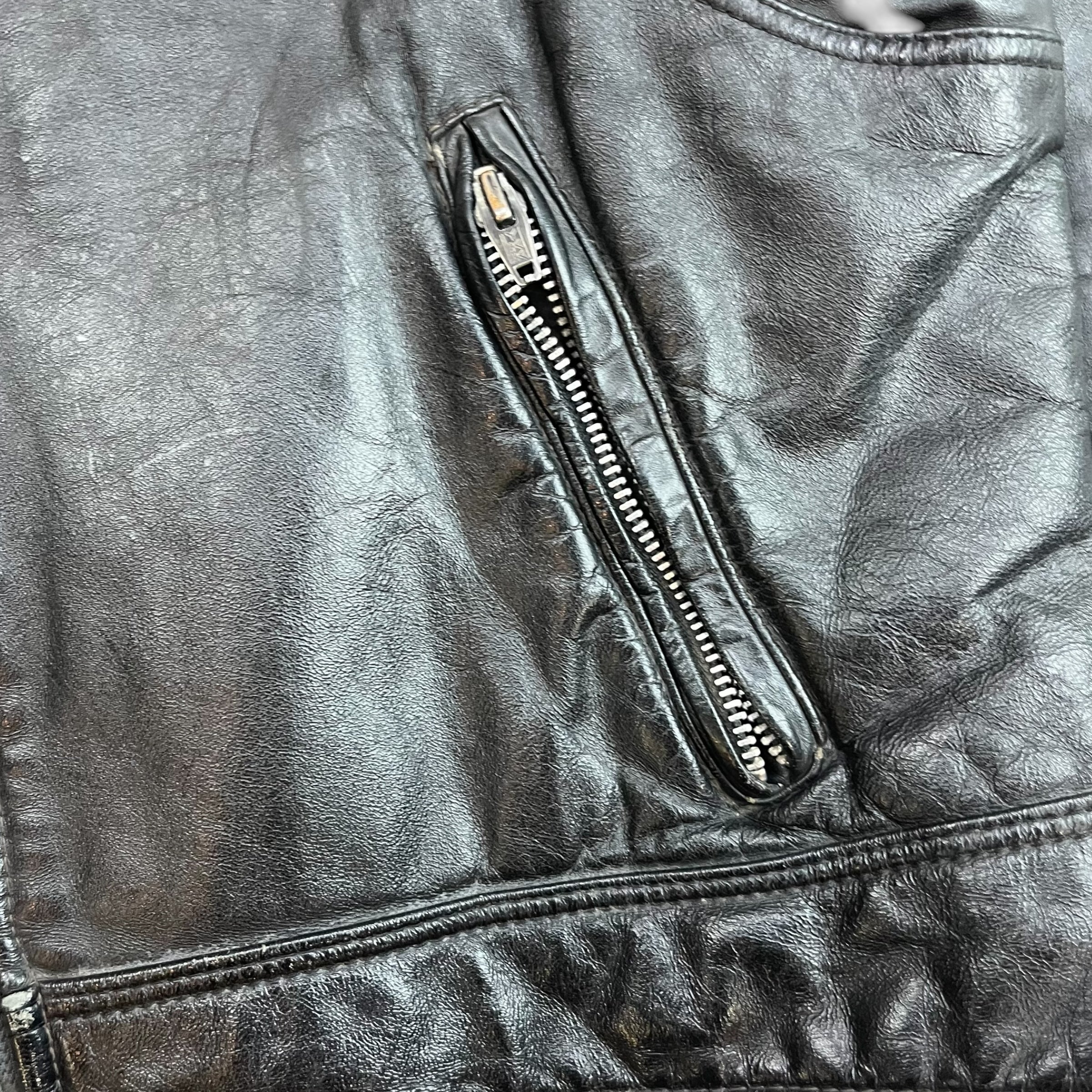 Vintage Bristol Biker Leather Jacket Black