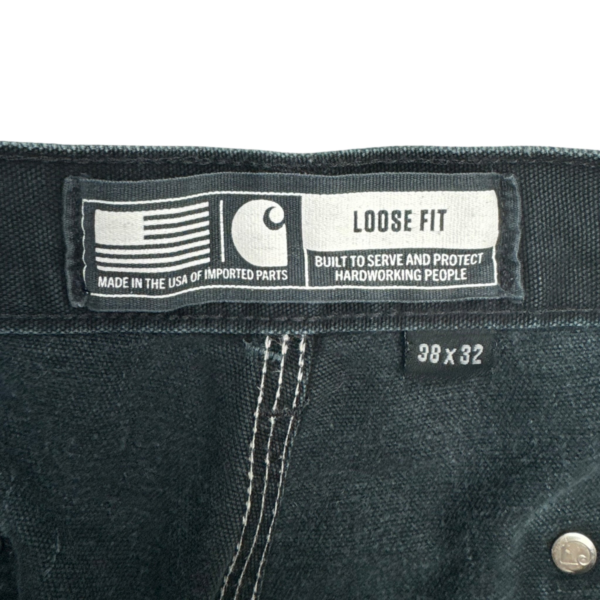 Distressed Carhartt Double Knee Bottoms Black