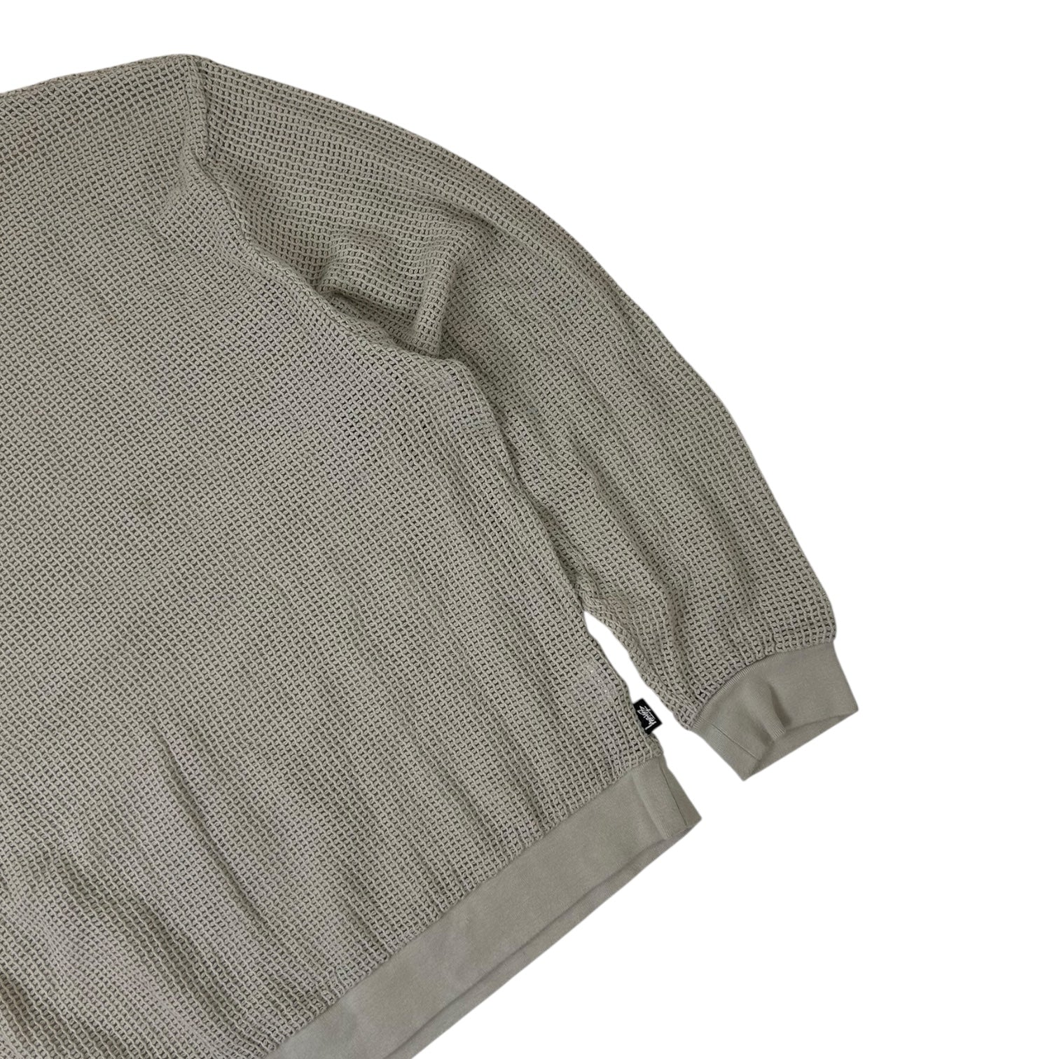Stussy Cotton Mesh Long Sleeve T-Shirt Cream