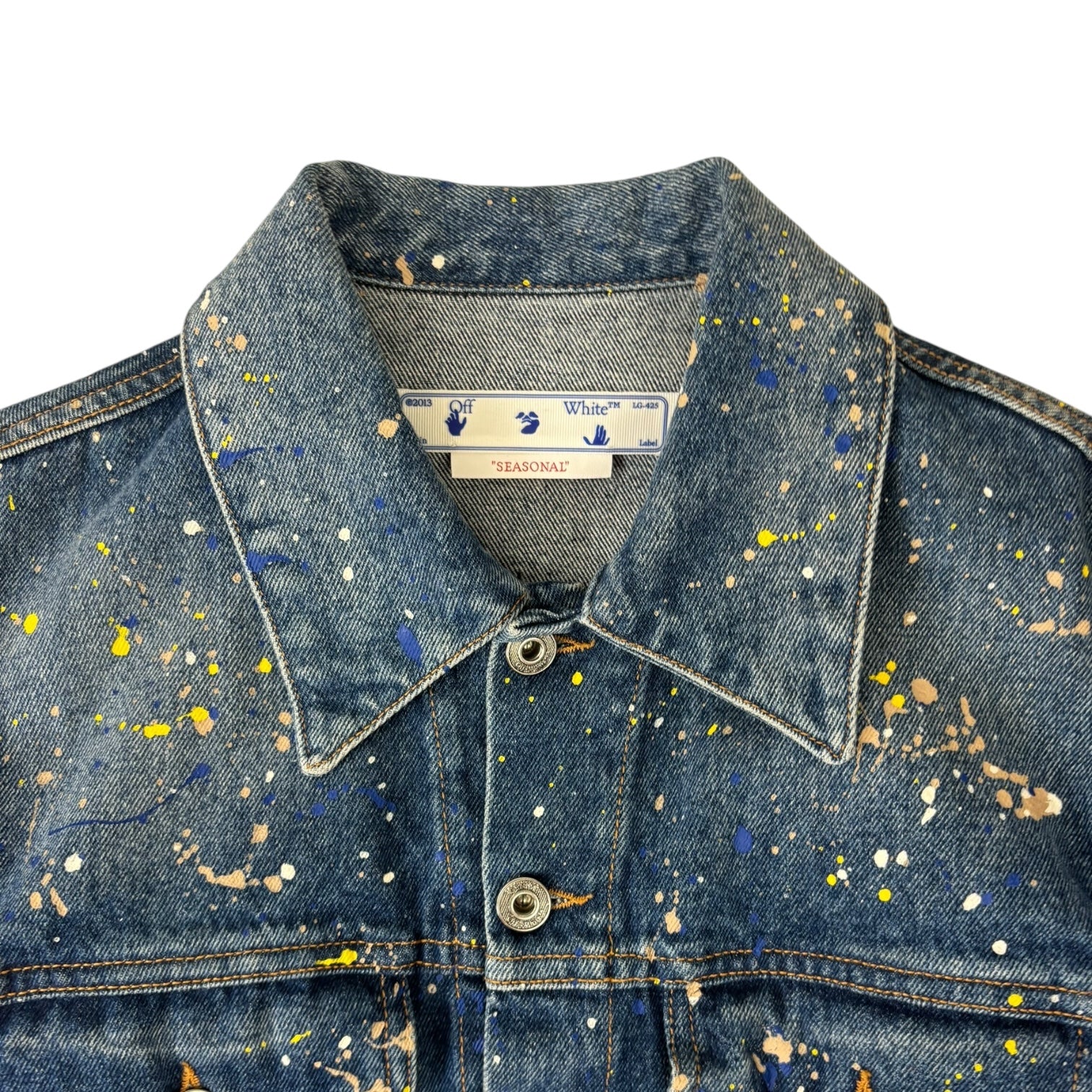 Off-White Paint Skate Denim Jacket Aubergine