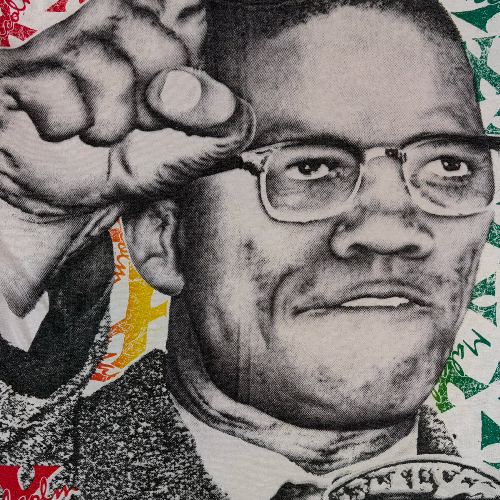 Vintage 1990s Malcom X All over Print T-Shirt
