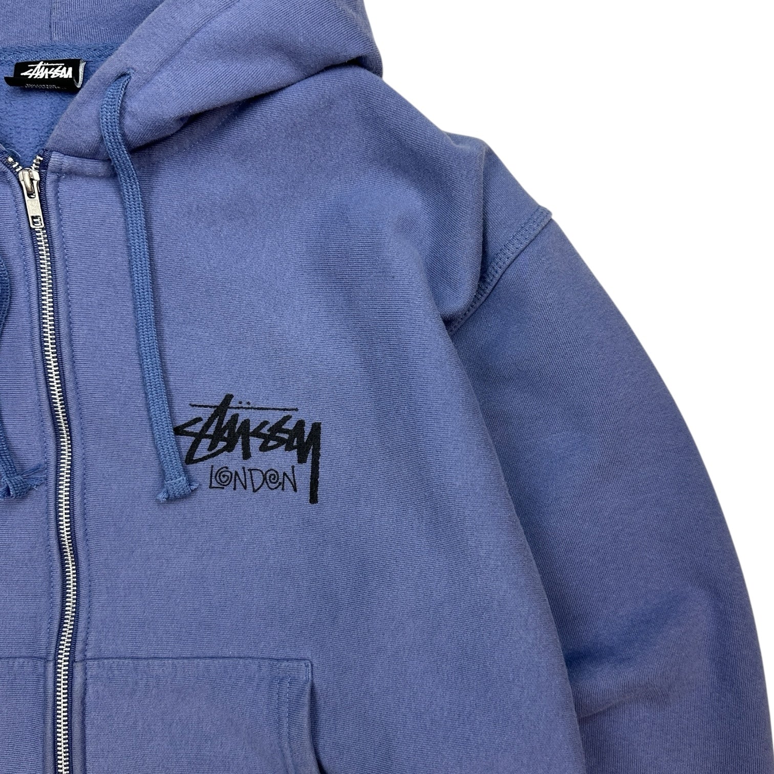 Stussy London Chapter Stock Logo Zip Up Hoodie Blue
