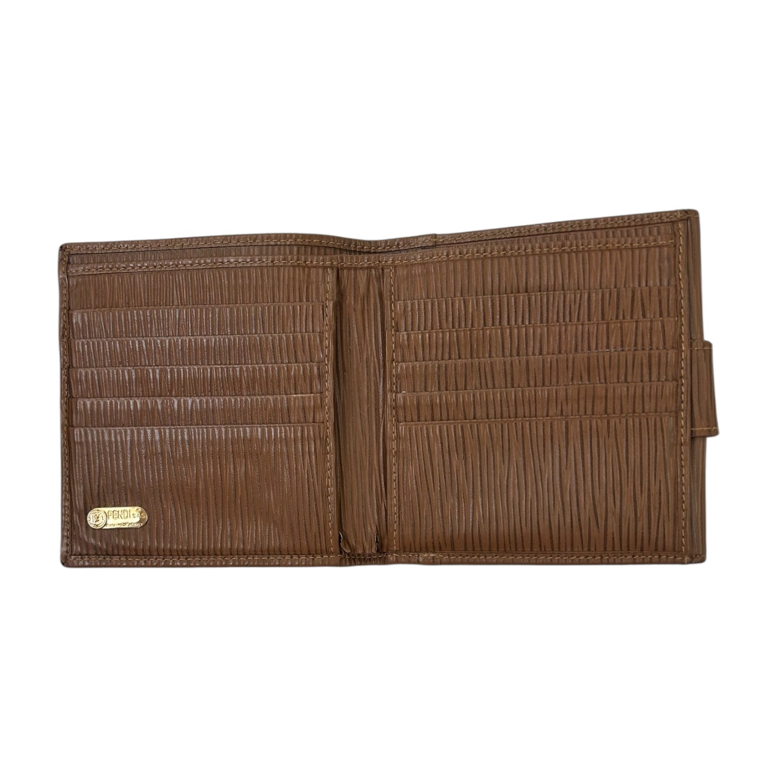 Vintage Fendi Leather Wallet Light Brown