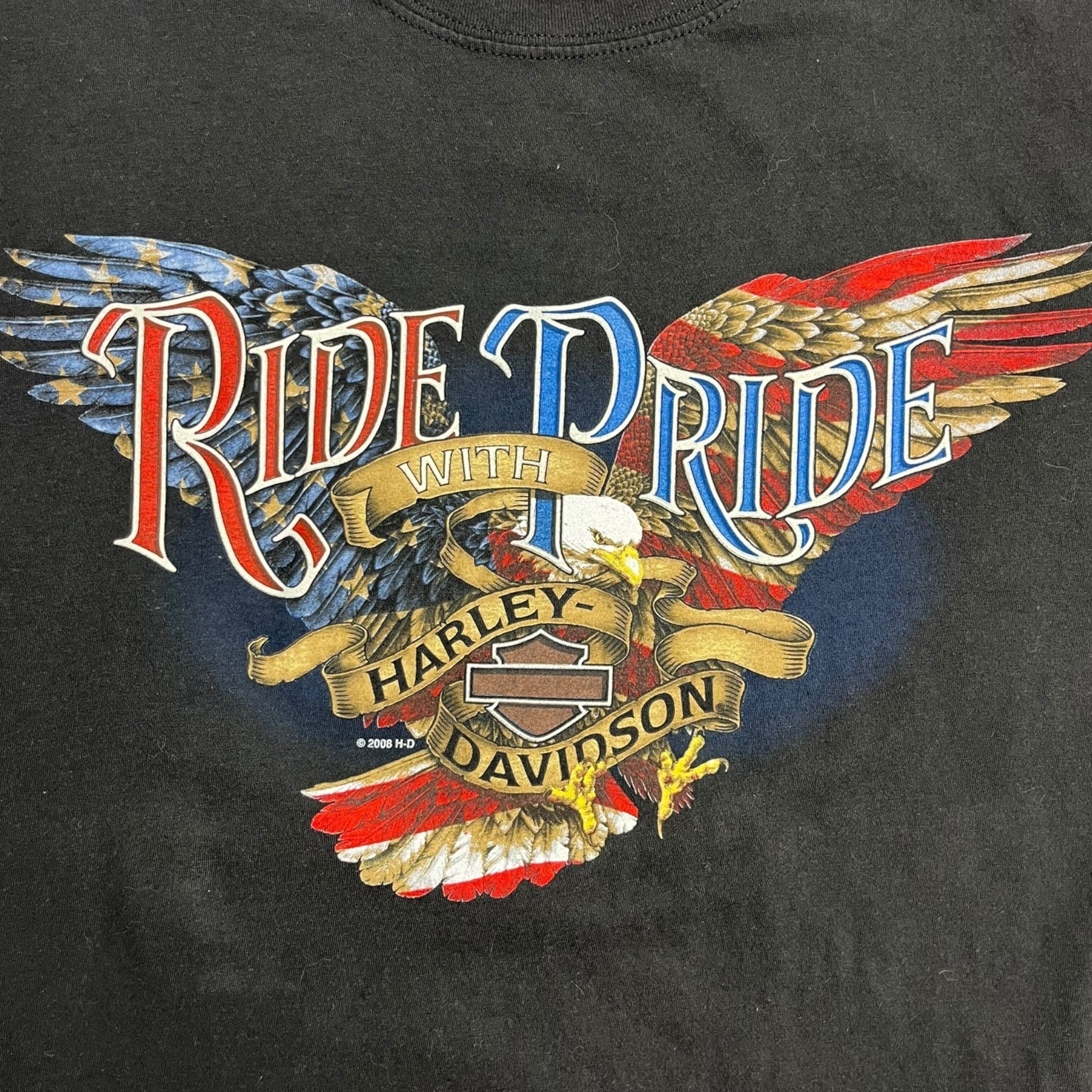 2008 Harley Davidson "Ride With Pride" Gaylord Michigan T-Shirt