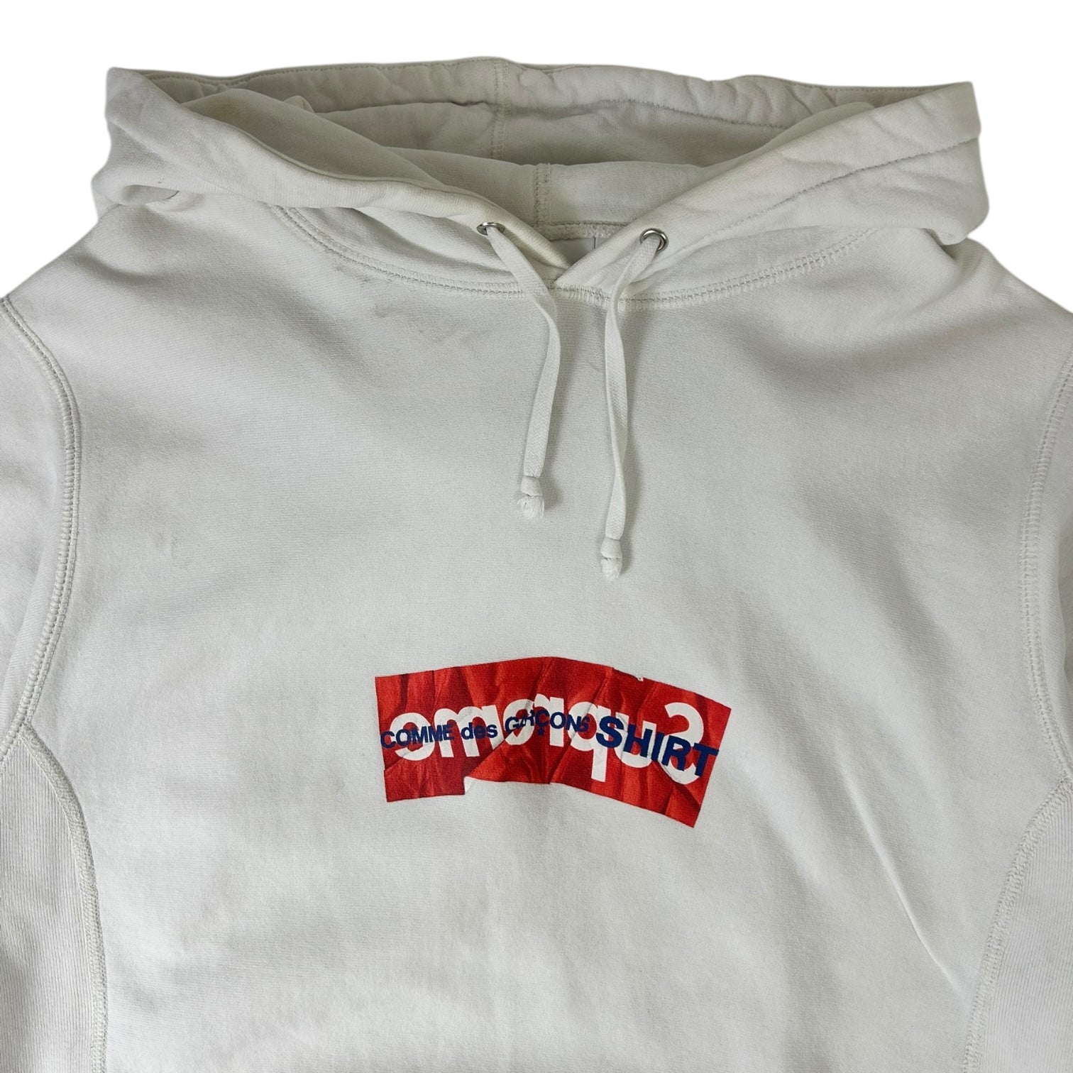 Supreme X Comme Des Garcons Box Logo Hoodie White