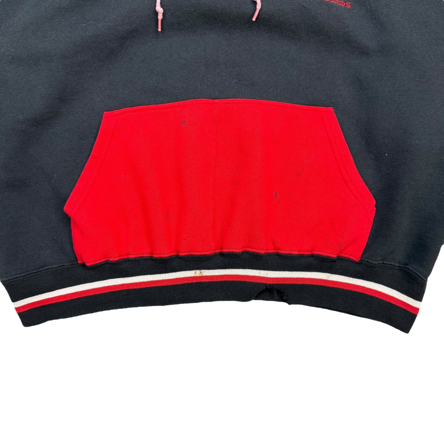 Vintage University Of Indiana Hoosiers Double Hood Hoodie Black/Red