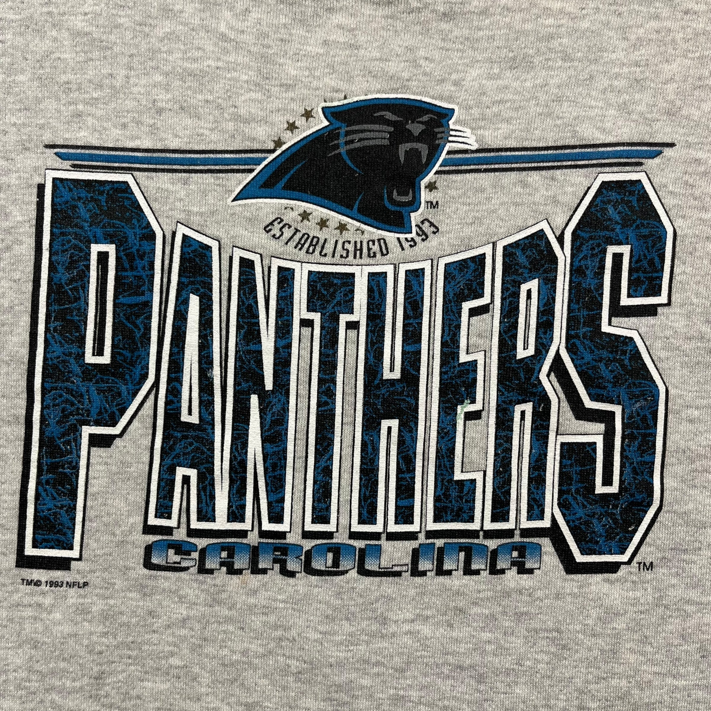 Vintage Carolina Panthers Crewneck Light Grey