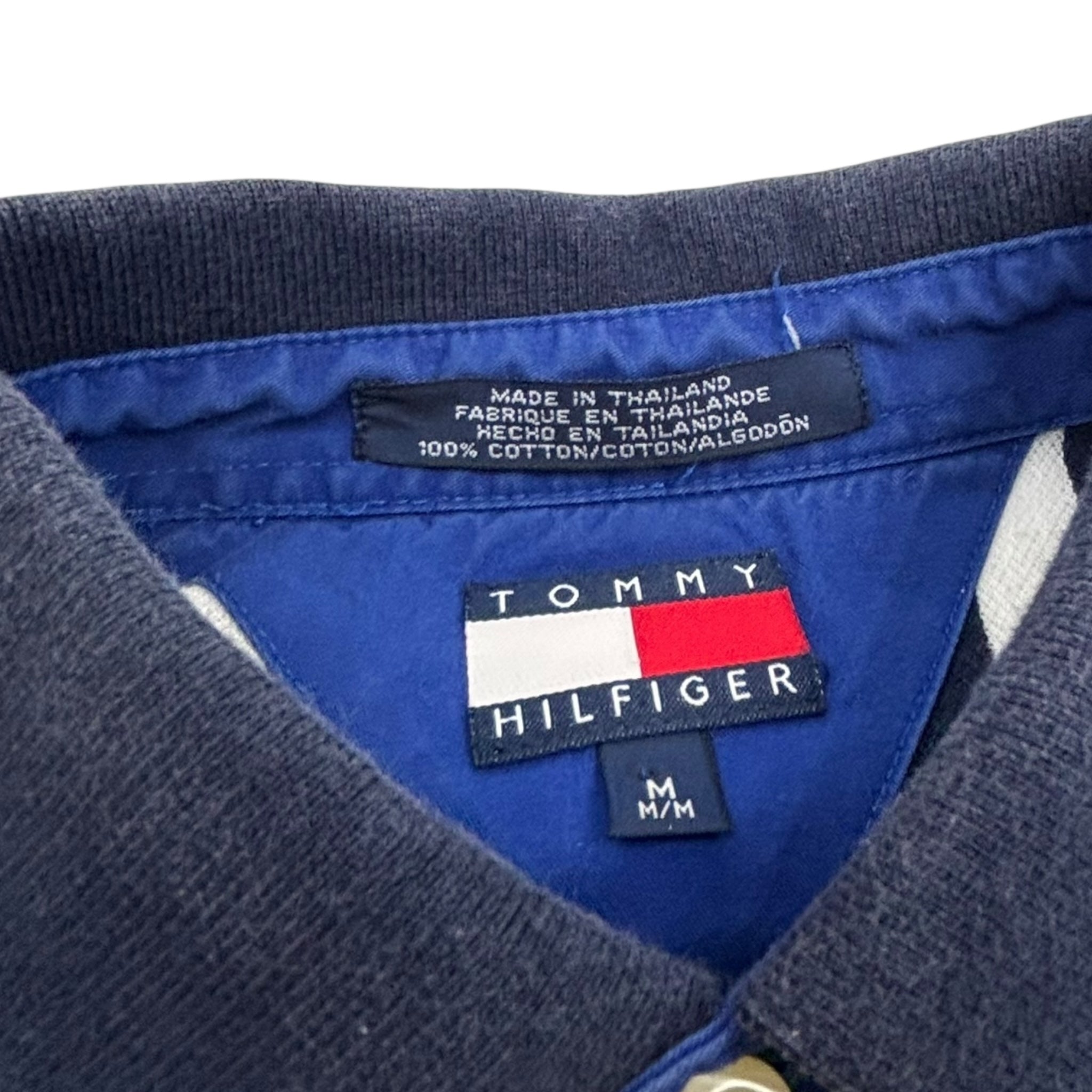 Vintage Tommy Hilfiger Verticle Striped Knit Polo Shirt