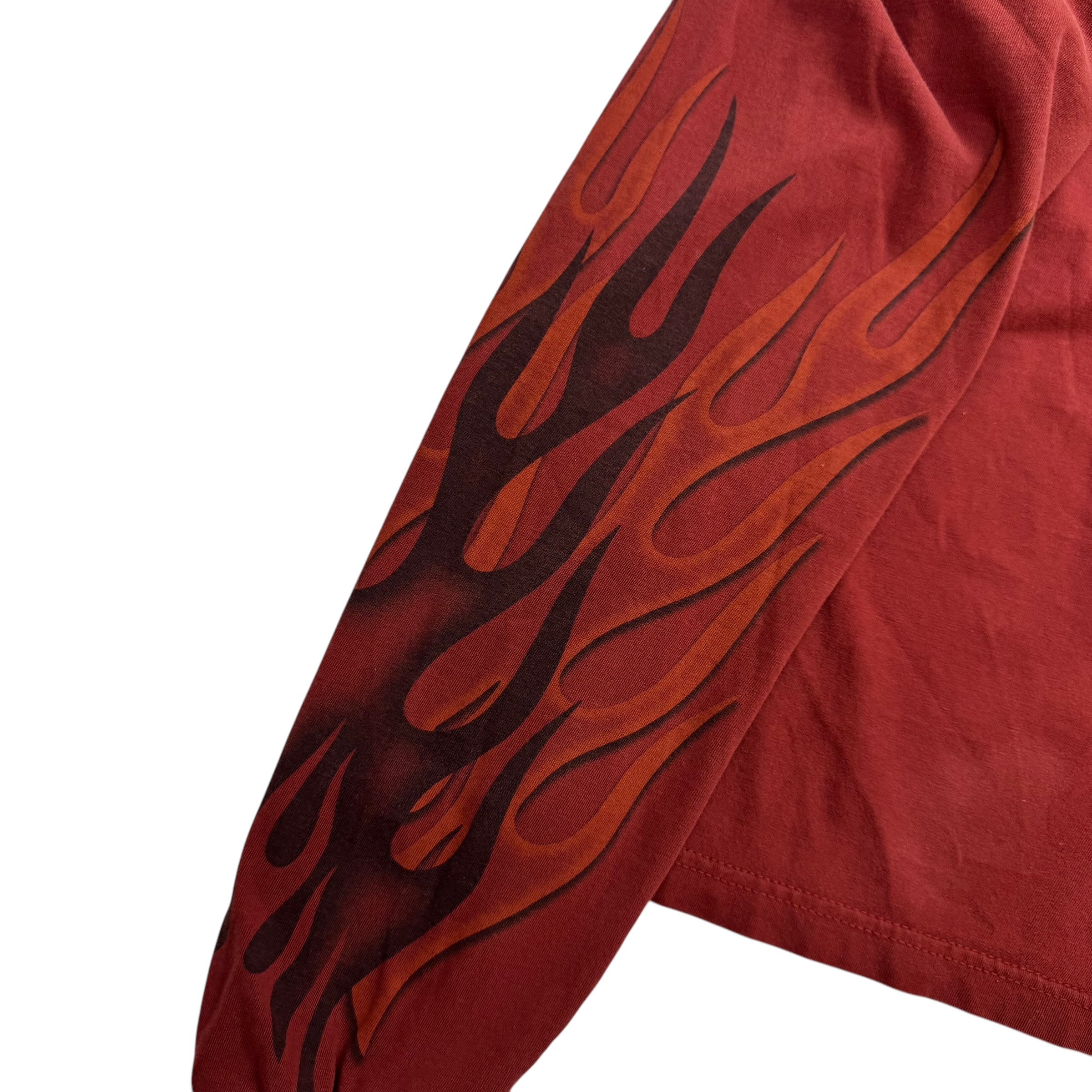Vintage Harley Davidson Of Edmonton Flames L/S Tee Red