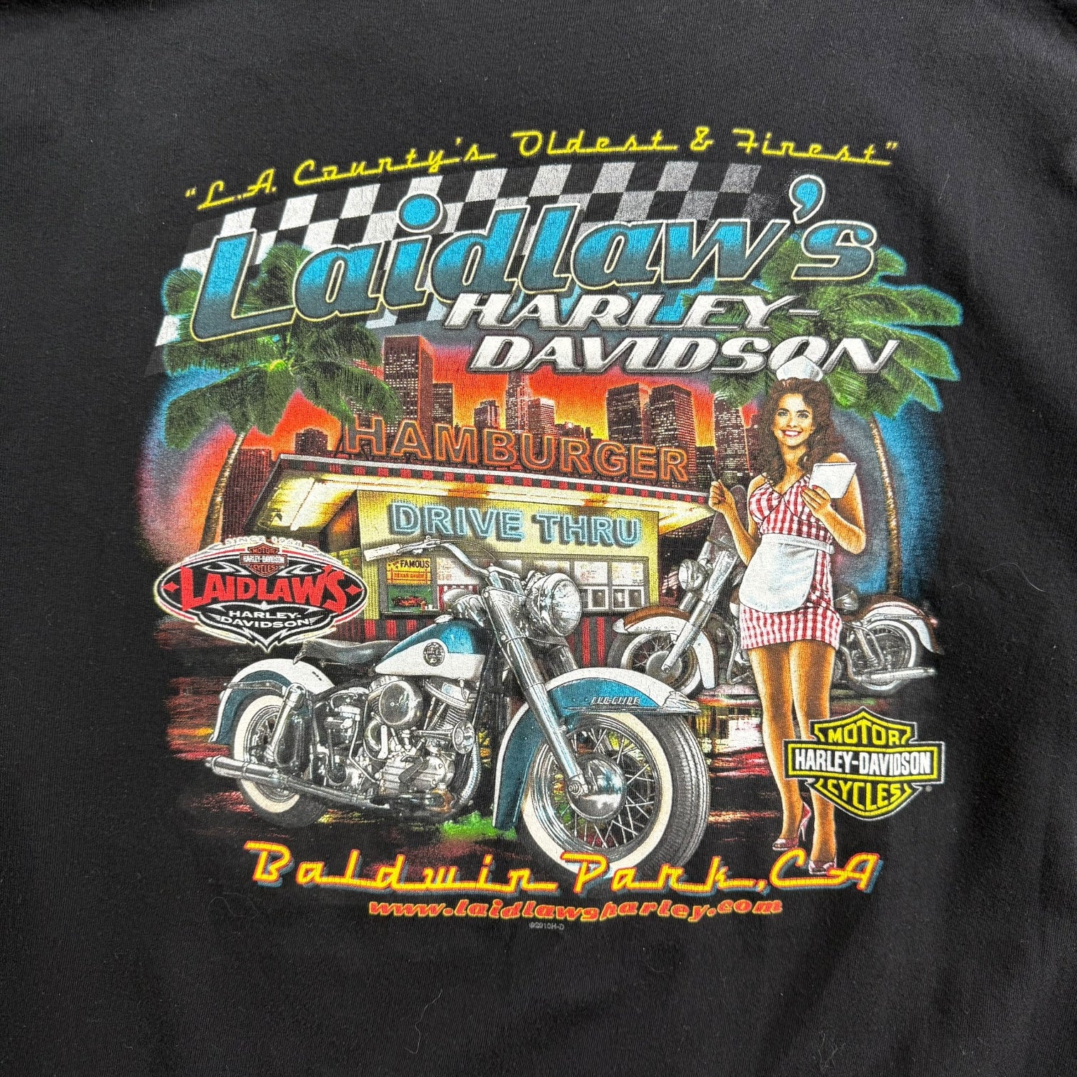Vintage Harley Davidson Of Baldwin Park L/S Tee Black