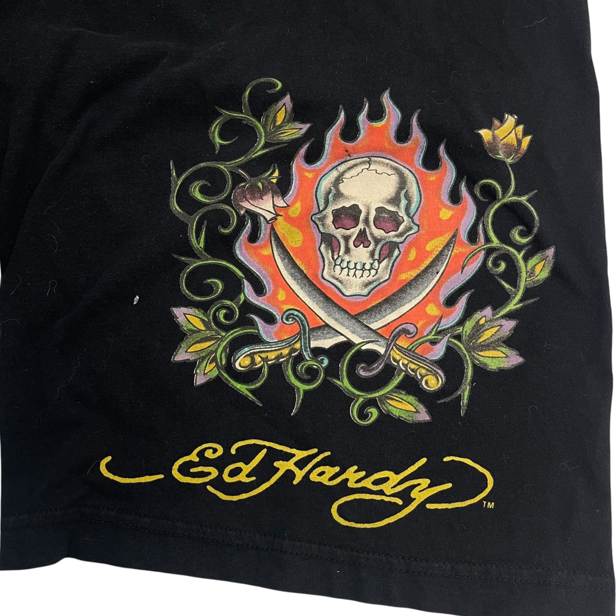 Vintage Y2K Ed Hardy Skull Sweatshorts Noir