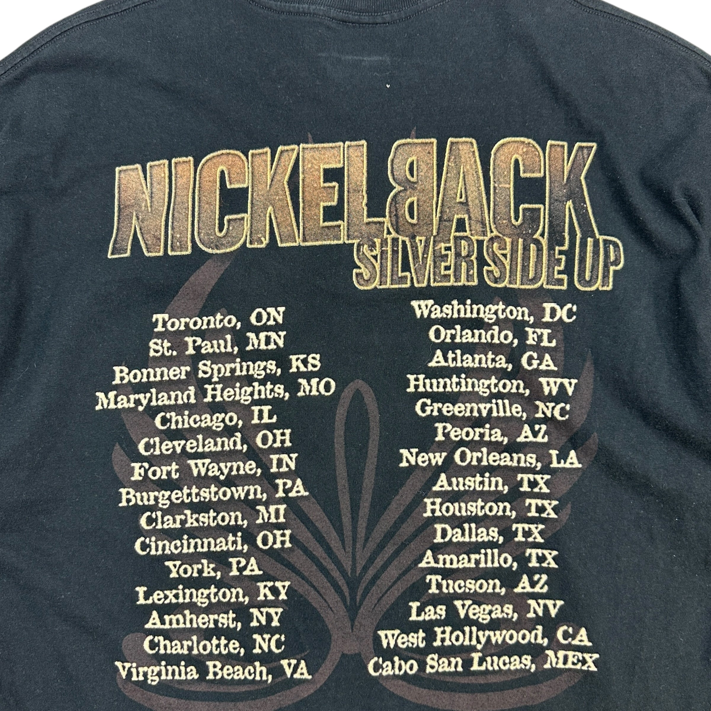 2001 Nickelback Silver Side Up Tour Tee Black
