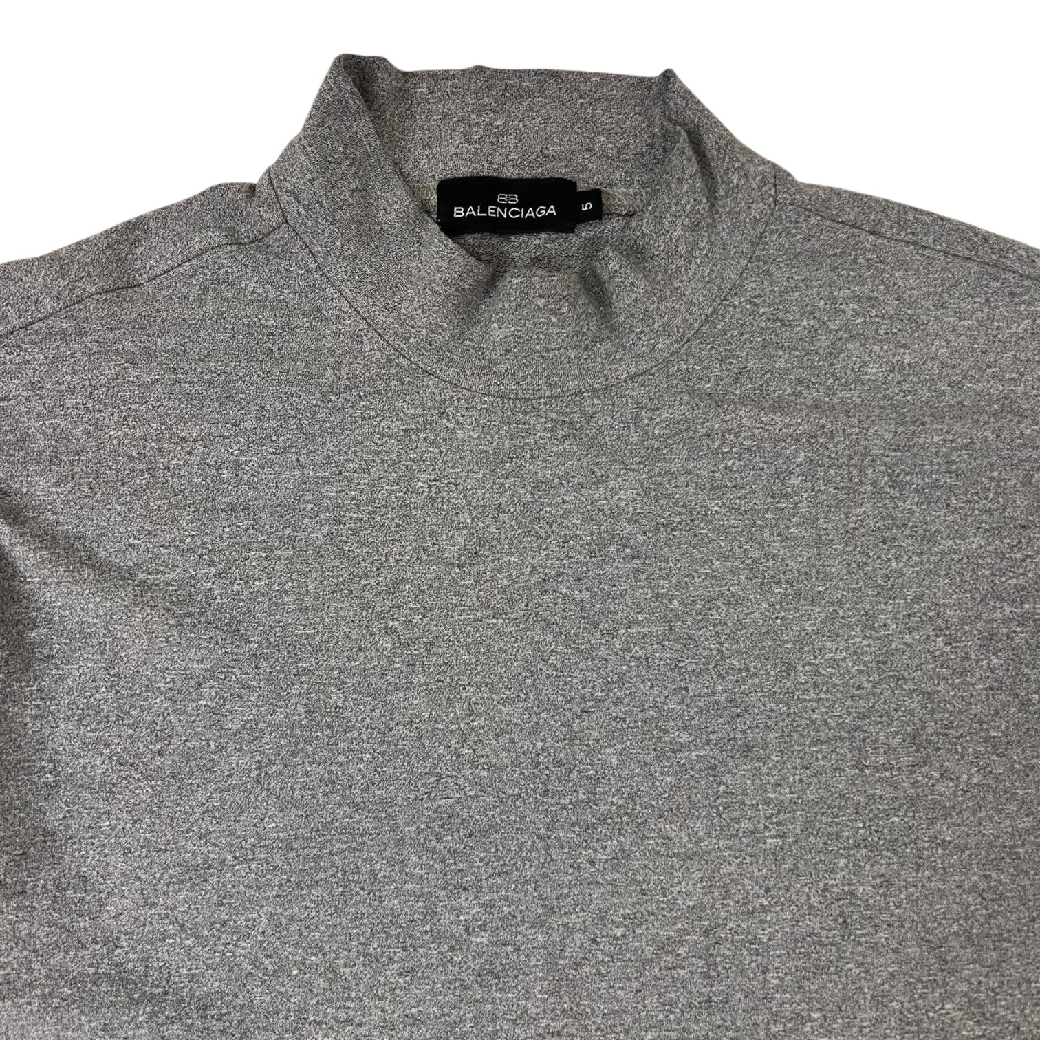 Vintage Balenciaga Long Sleeve Mock Neck Shirt Grey