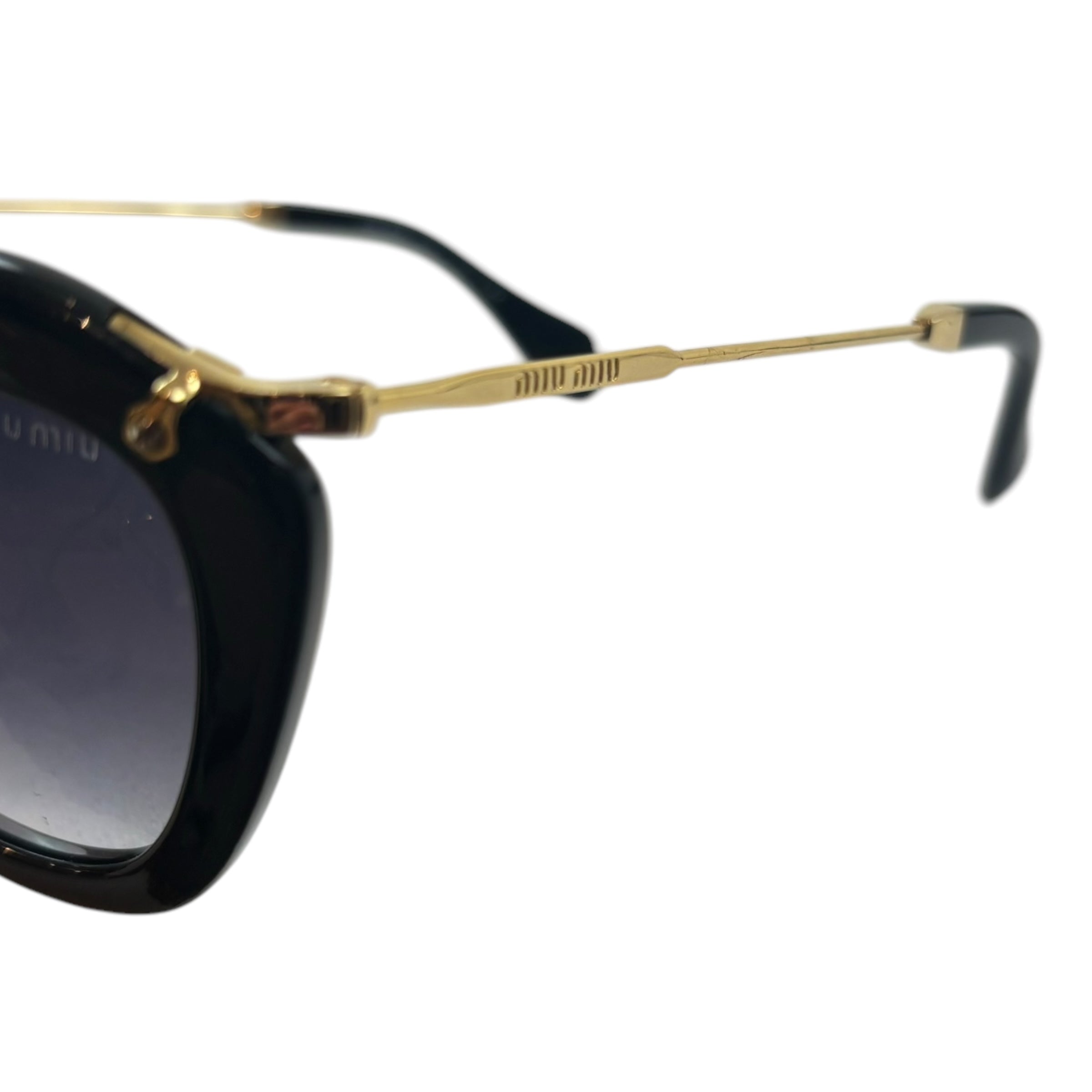 Miu Miu Cat Eye Gradient Lens Sunglasses Black/Gold