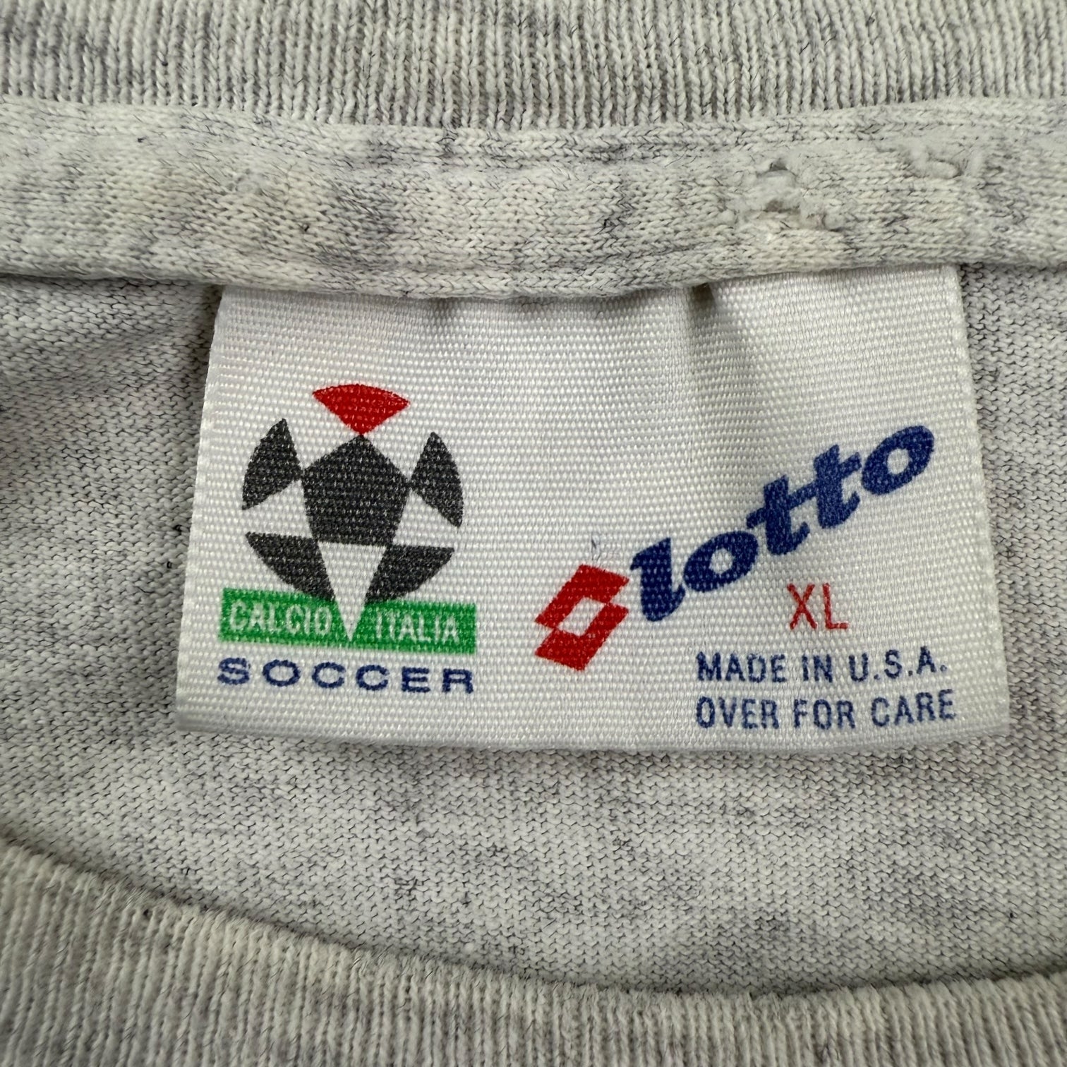 Vintage Lotto Italy Serie A Soccer Tee Grey