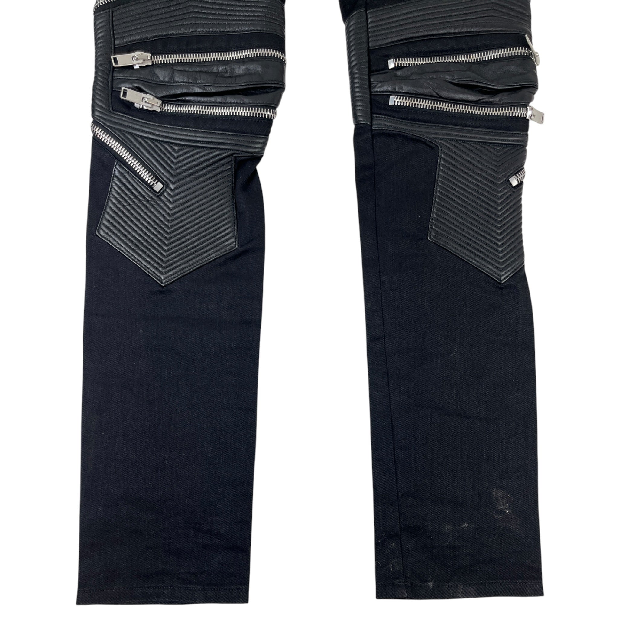 Saint Laurent Paris D04 Multi-Zip Biker Denim Jeans