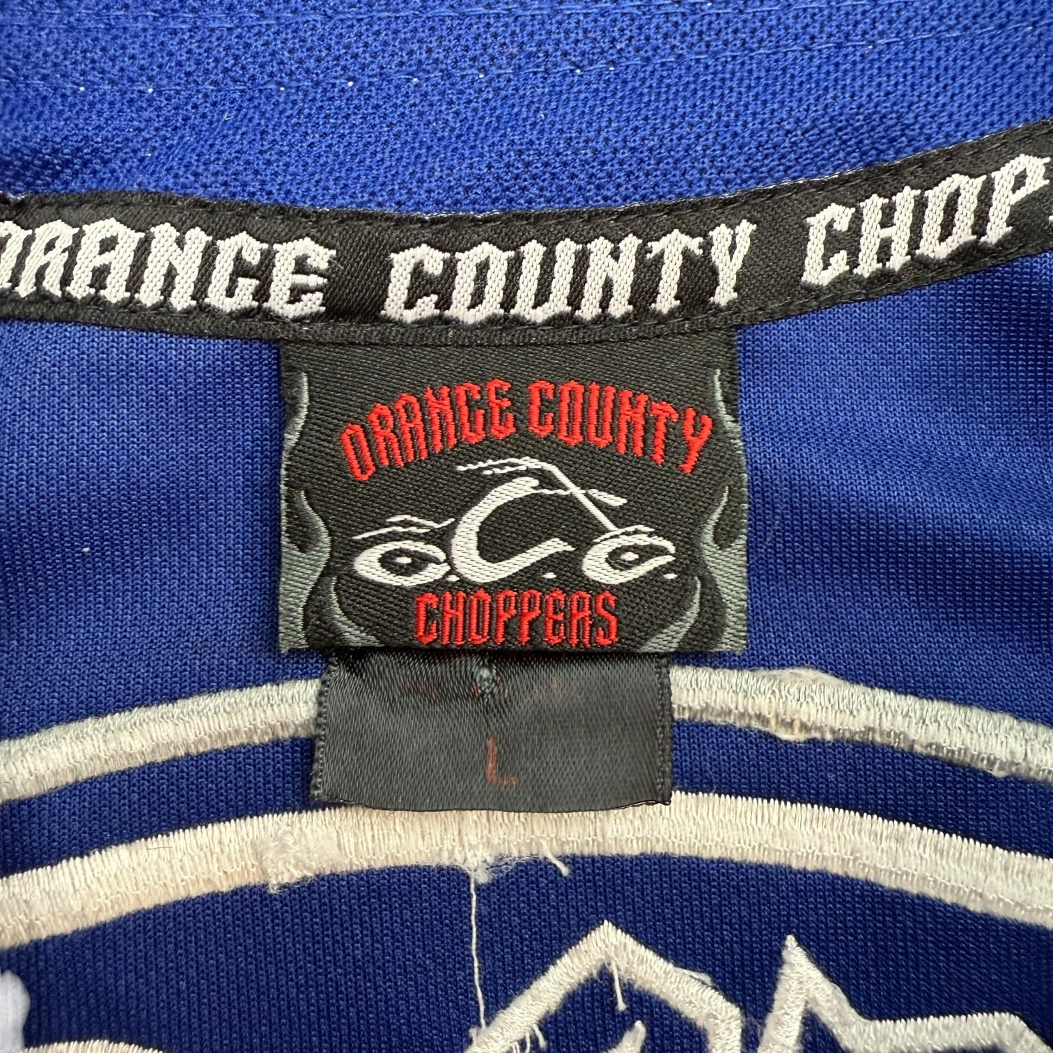 Vintage Orange County Choppers New York Baseball Jersey Blue