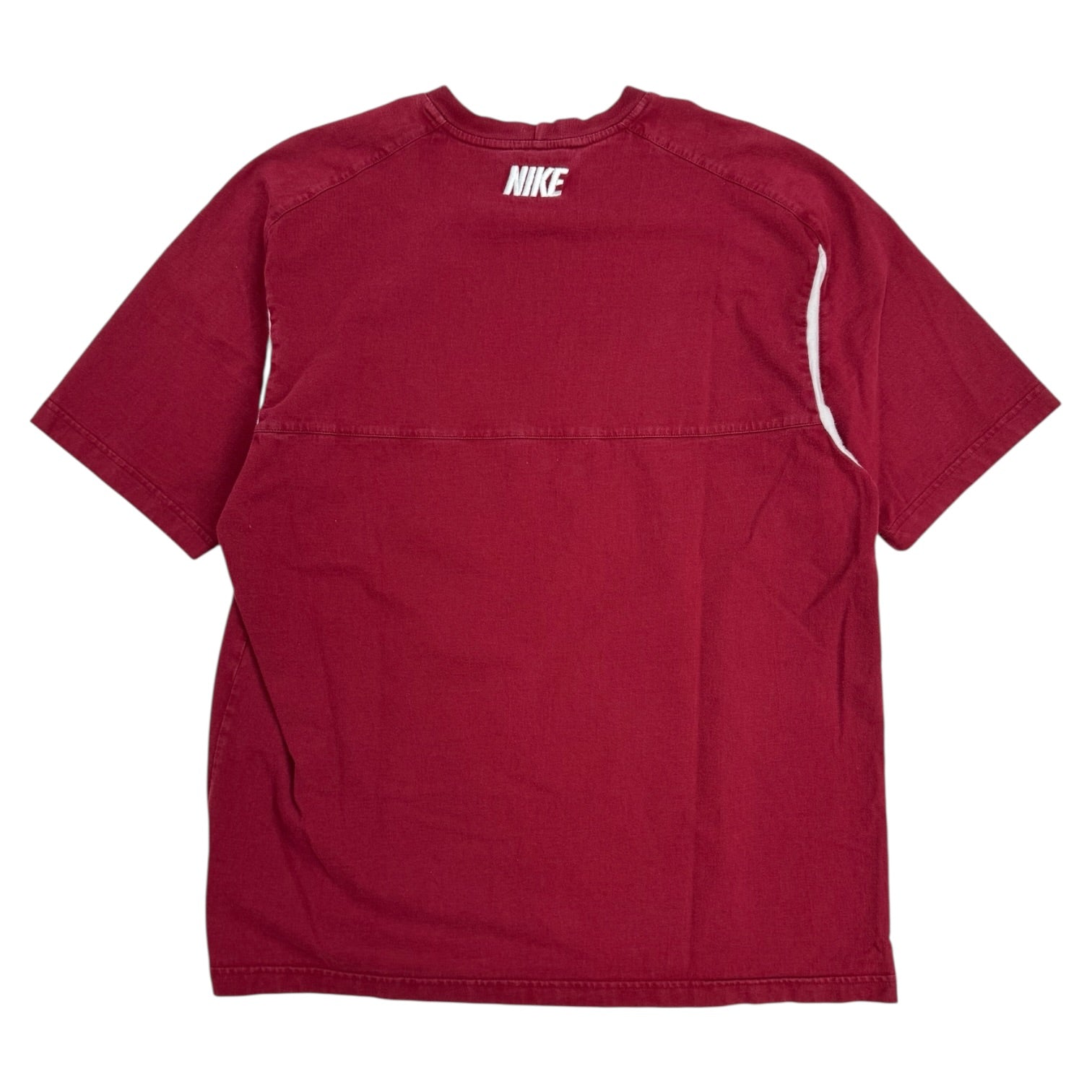 Vintage Nike Centre Swoosh Stripe T-Shirt Red/White