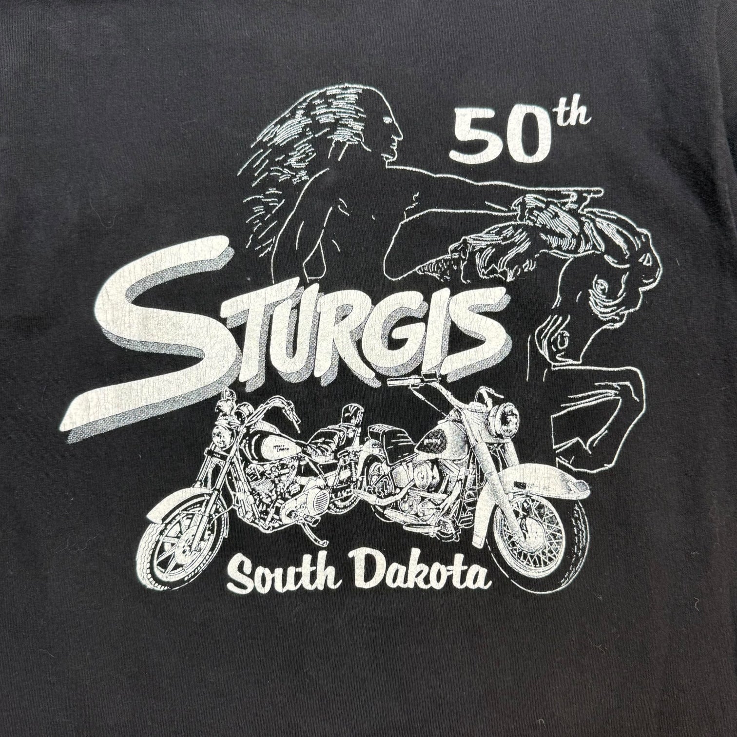 1990 Harley Davidson 50th Anniversary Sturgis Bike Rally Tee Black