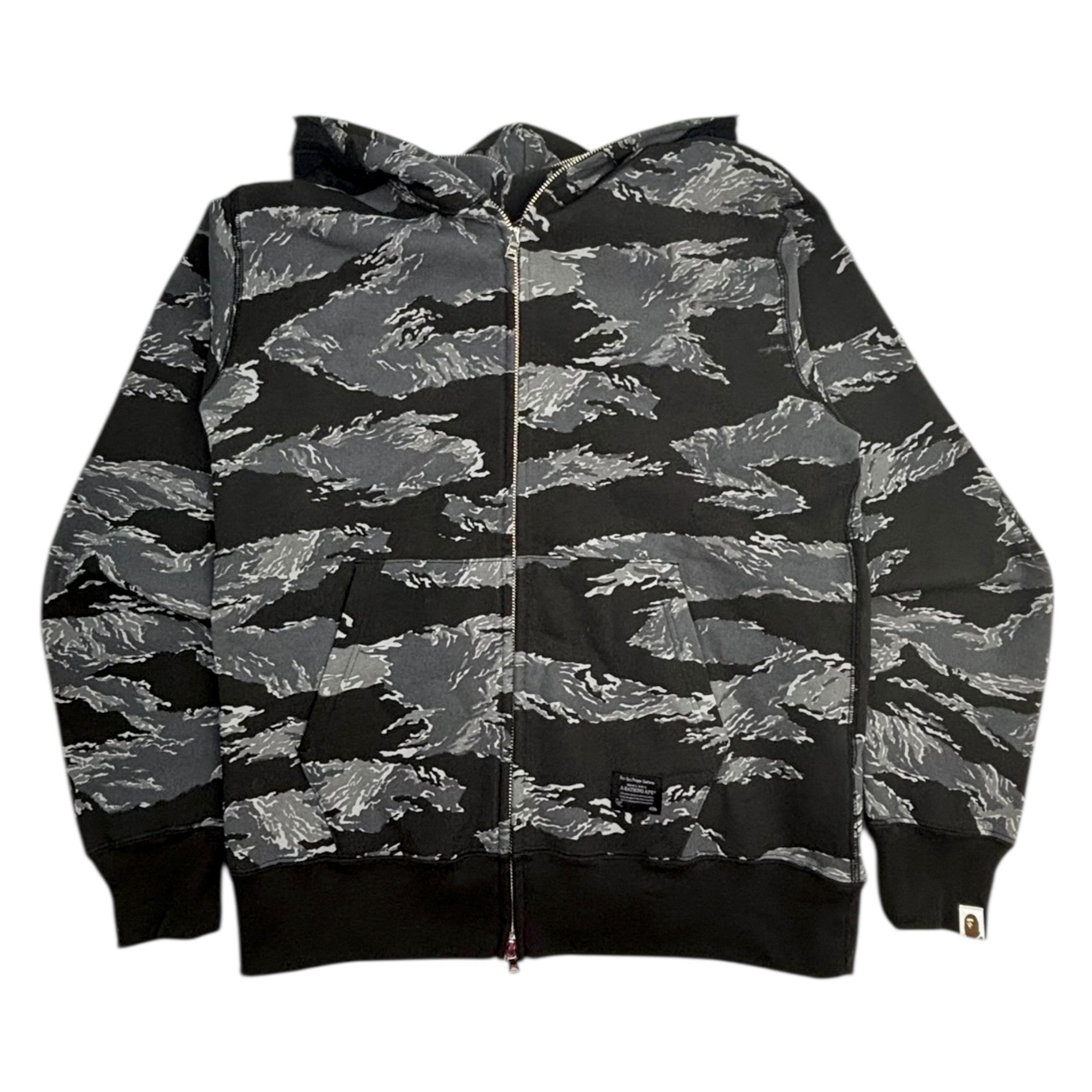 BAPE Tiger Camo Tiger Full Zip Hoodie Black