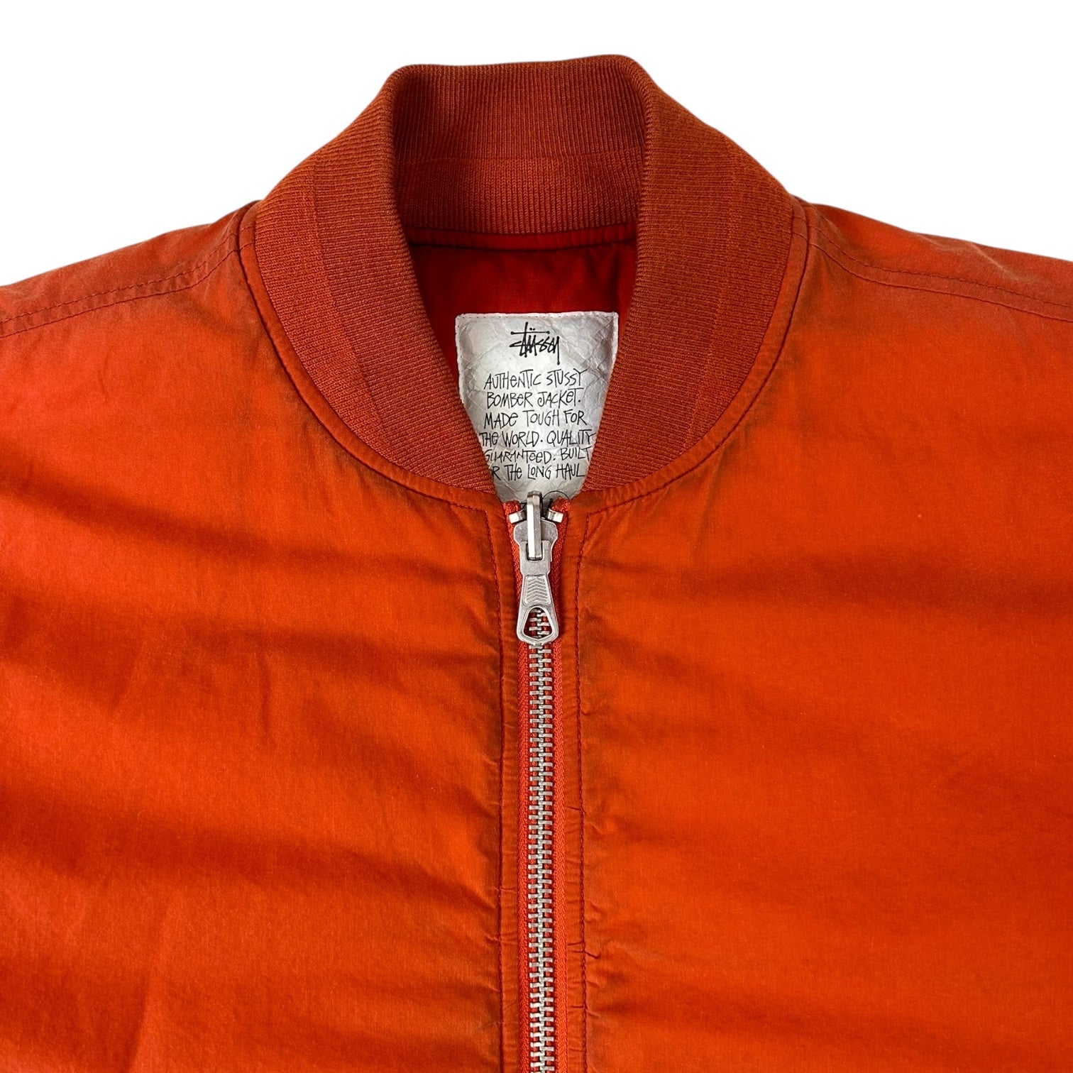 Stussy Waxed Quilted Bomber Jacket Orange
